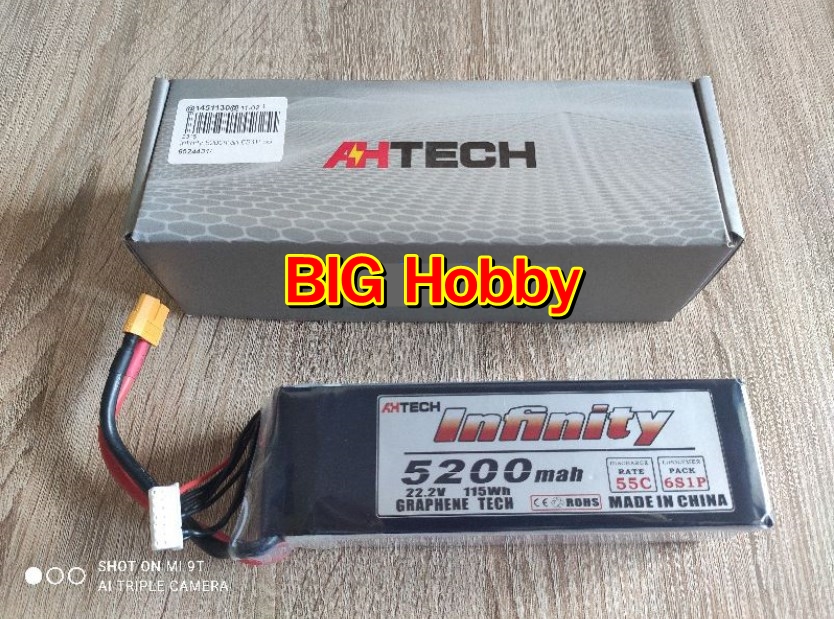 แบตลิโพ AHTECH Infinity 6S 22.2V 5200mAh 55C ขั้ว XT60
