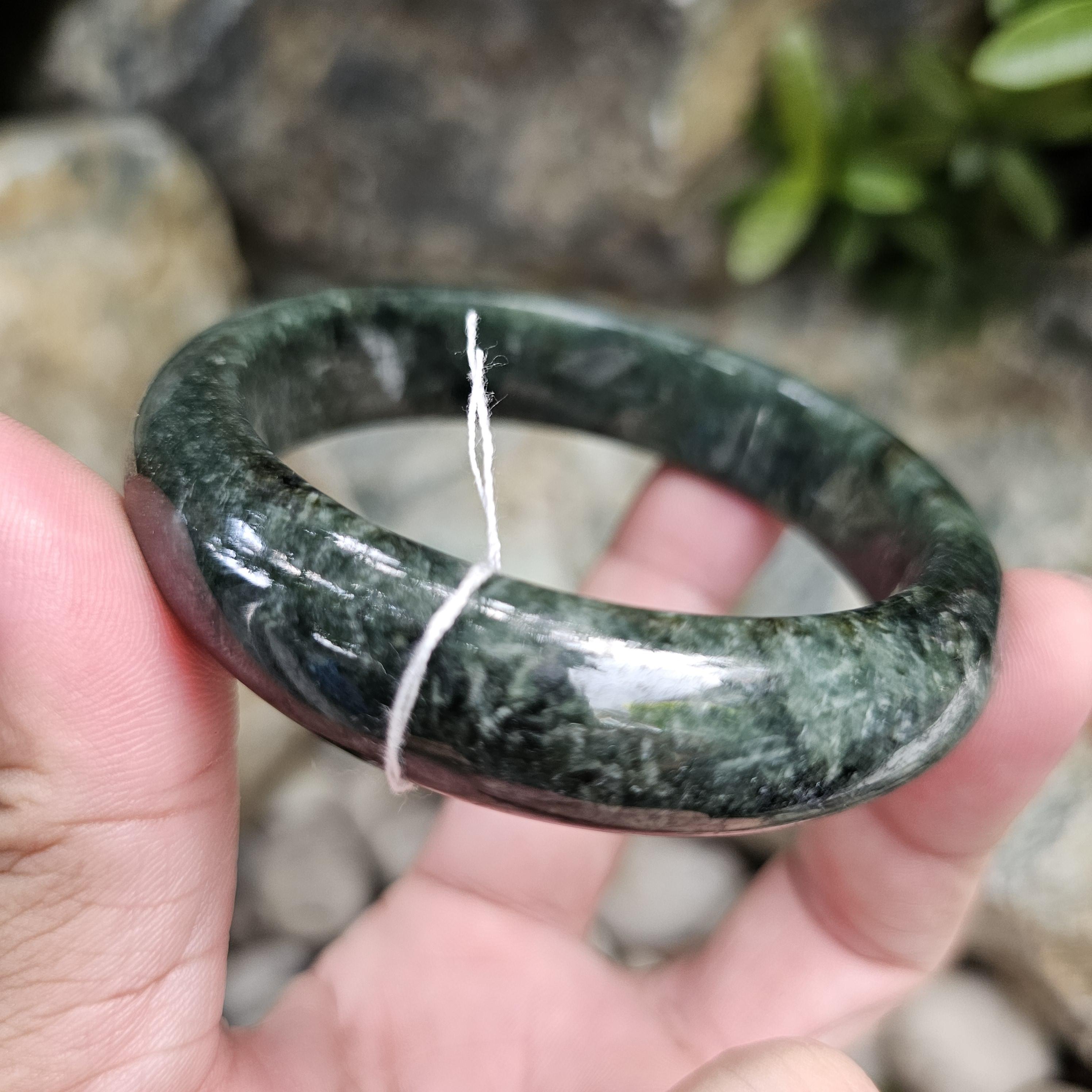 JB6804037 หยก พม่า แท้ Jade กำไลหยก 62.2 มม. (Jadeite bracelet) พม่า (Myanmar)