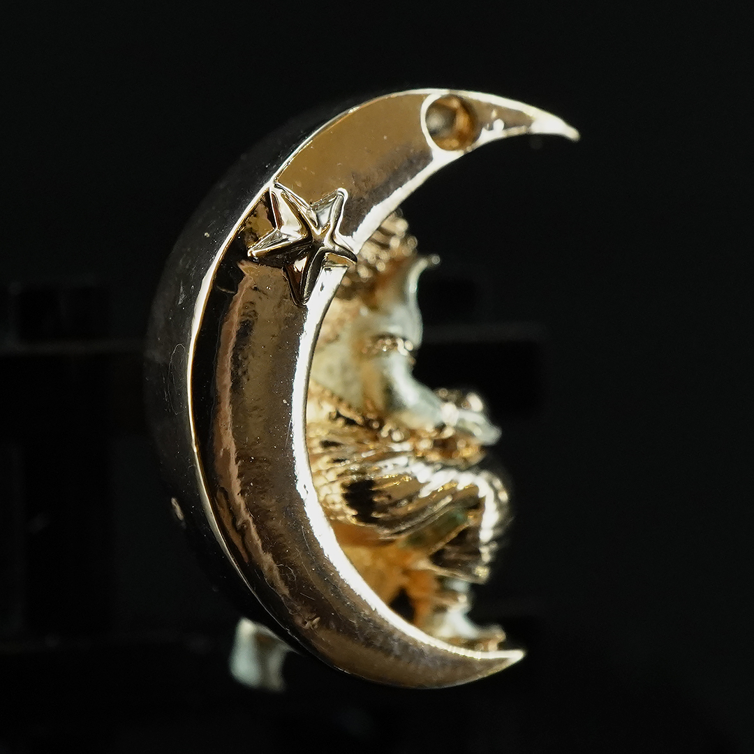 พระพิฆเนศน้อย ประทับจันทร์ รหัส K1 เนื้อสัมฤทธิ์ชุบ 2 กษัตริย์ (เงิน-นาค)