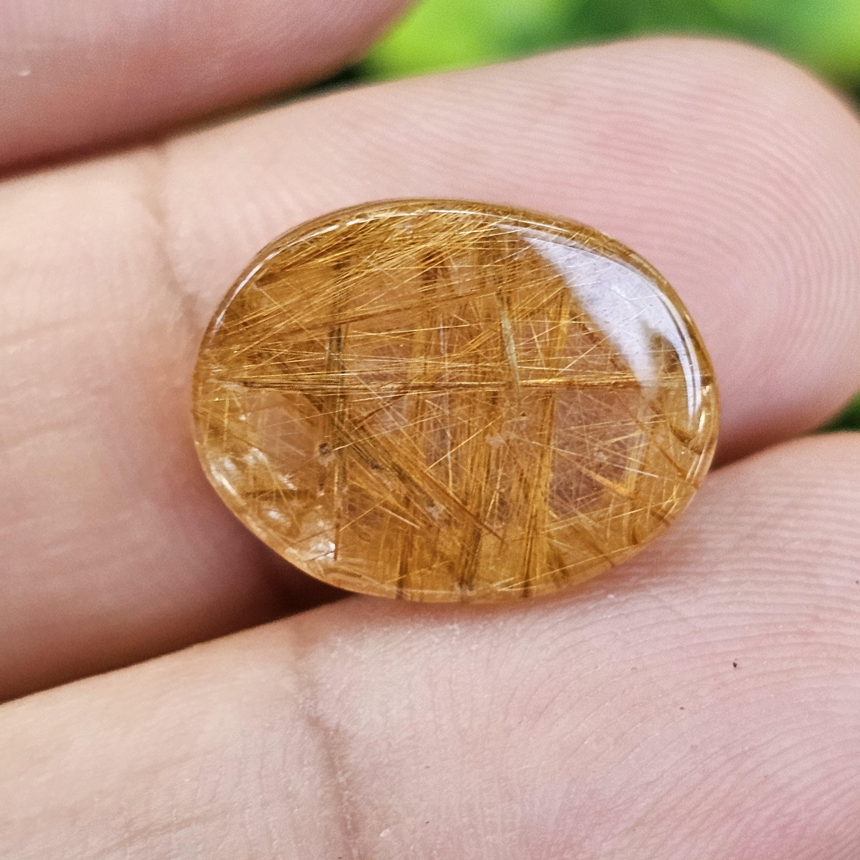 ไหมทอง ควอตซ์ Golden Rutilated Quartz 11.98 กะรัต Cts.พลอยแท้ อัญมณีมงคลประจําวันเกิด เครื่องประดับพลอย