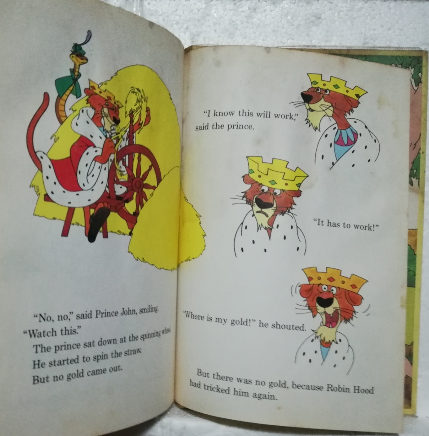 หนังสือนิทานวอลท์ดิสนีย์เก่า ปี 1979 ปกแข็ง ห่อปกพลาสติก มีตำหนิ โปรดตรวจสอบทุกภาพ, โรบินฮู้ด Robin Hood spins gold