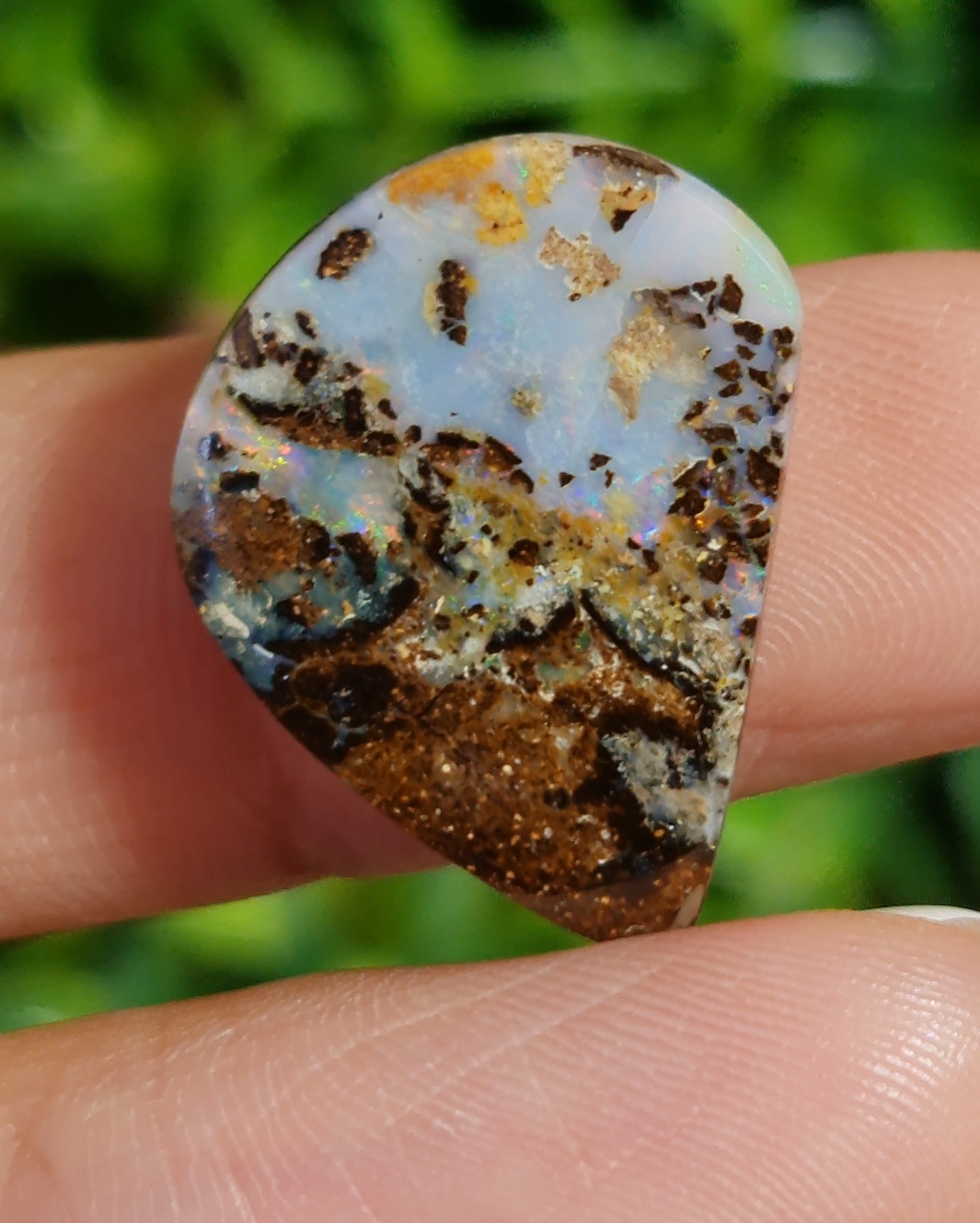 พลอย โบลเดอร์ โอปอล ออสเตรเลีย Australian Boulder Opal 14.3 กะรัต (Cts.) พลอยแท้ อัญมณีมงคลประจําวันเกิด เครื่องประดับพลอย