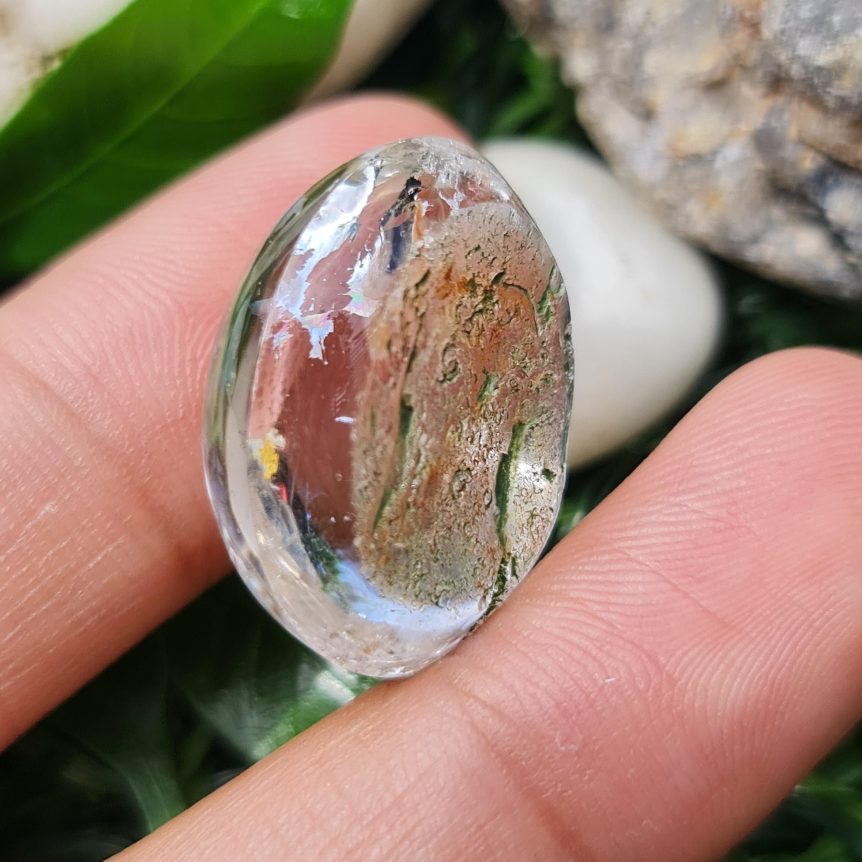 โป่งข่าม ควอตซ์ Rutilated Quartz 33.32 กะรัต Cts. พลอยแท้ อัญมณีมงคลประจําวันเกิด เครื่องประดับพลอย