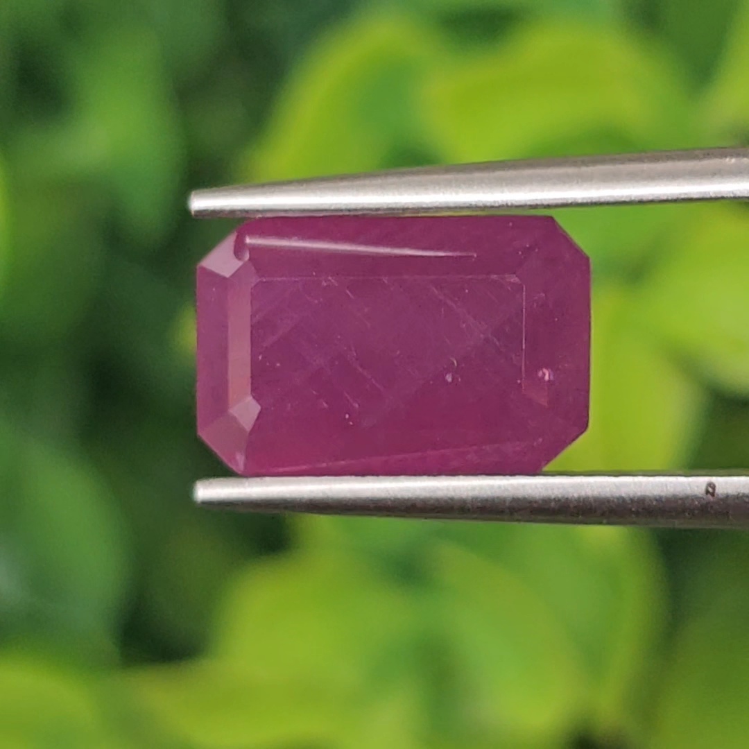 พลอย ทับทิม Ruby sapphire 6.59 กะรัต (Cts) ดิบ (Unheated) พลอยแท้ อัญมณีมงคลประจําวันเกิด เครื่องประดับพลอย
