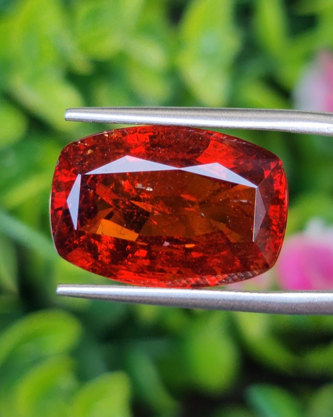 พลอย สเปสซาร์ไทต์ Spessartite Garnet 18.28 กะรัต Cts. พลอยแท้ อัญมณีมงคลประจําวันเกิด เครื่องประดับพลอย