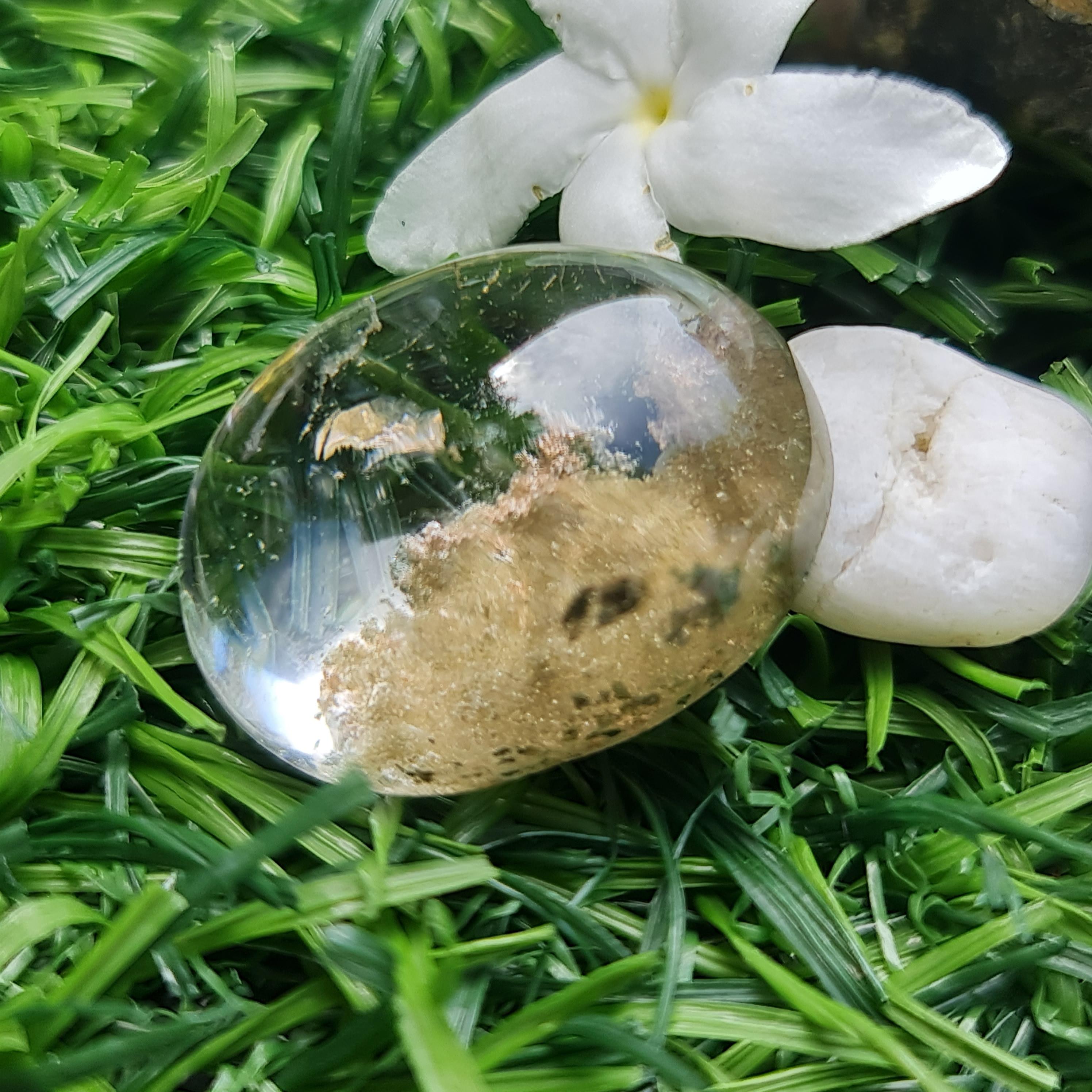 โป่งข่าม ควอตซ์ Rutilated Quartz 35.03 กะรัต Cts. พลอยแท้ อัญมณีมงคลประจําวันเกิด เครื่องประดับพลอย