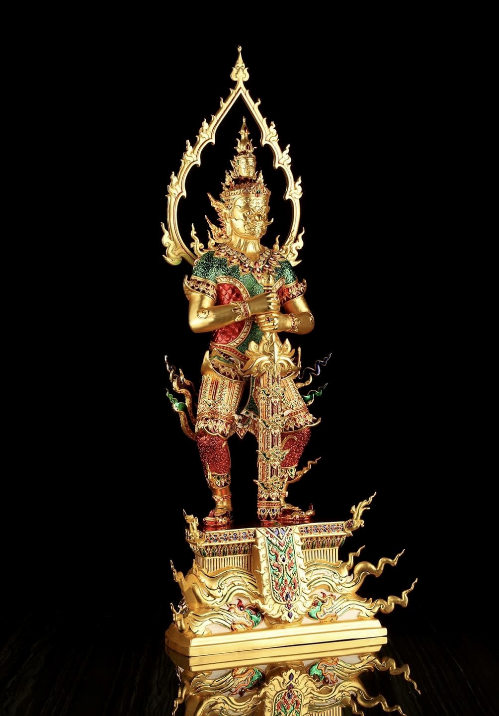 ท้าวเวสสุวรรณโณ #อาจารย์สุชาติ แซ่จิว รายการAP เนื้อบรอนซ์นอก เคลือบทองคำแท้ลงยา ขนาดสูง 23 นิ้ว