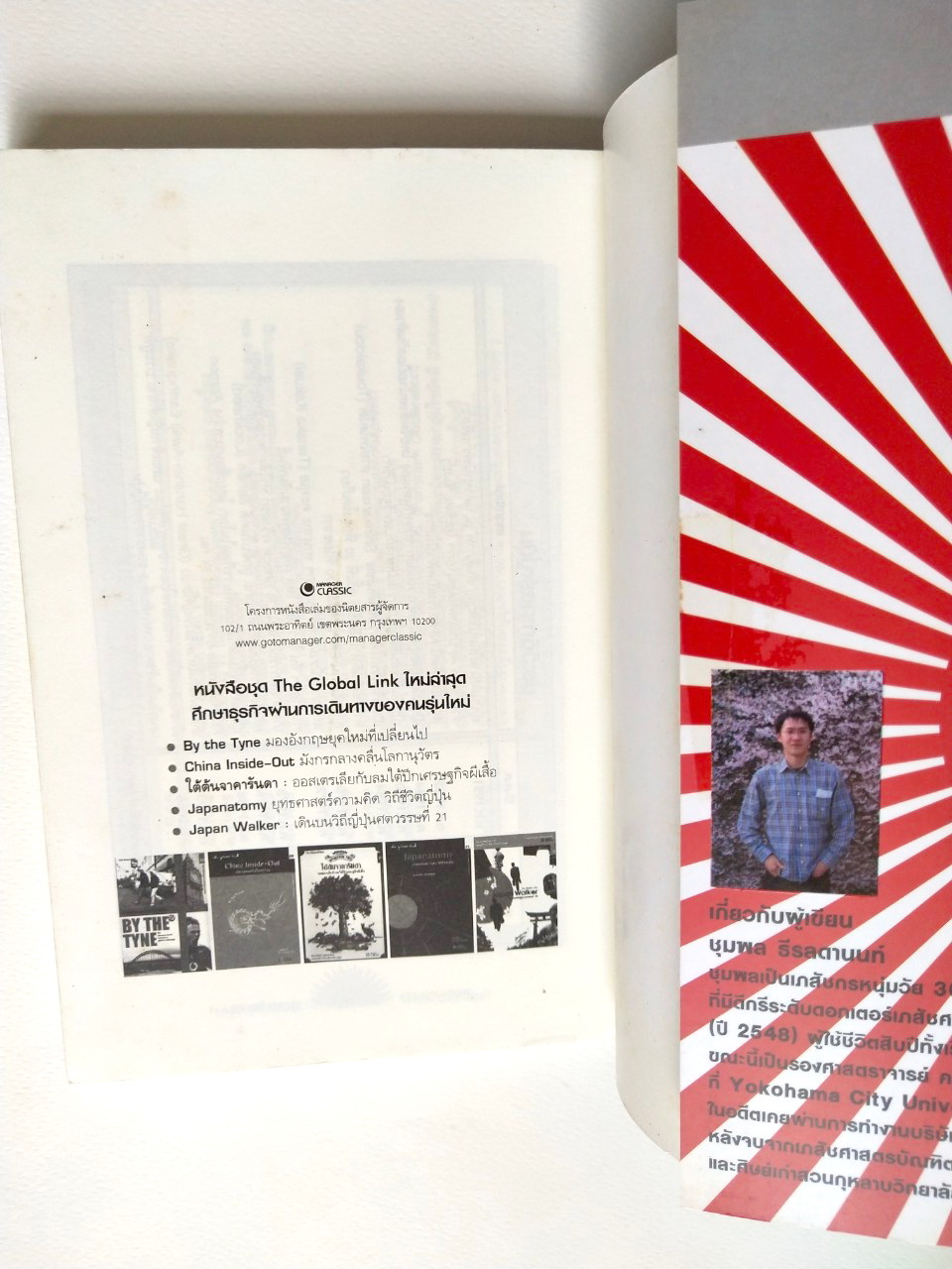 หนังสือเรื่องราวสังคมวัฒนธรรมของญี่ปุ่น The Global Link Japan Walker เดินบนวิถีญี่ปุ่นศตวรรษที่ 21 โดย ชุมพล ธีรสตานนท์ พิมพ์ครั้งแรก ตุลาคม 2549