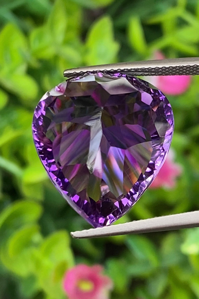 พลอย อเมทิส Amethyst 22.85 กะรัต (Cts.) พลอยแท้ อัญมณีมงคลประจําวันเกิด เครื่องประดับพลอย