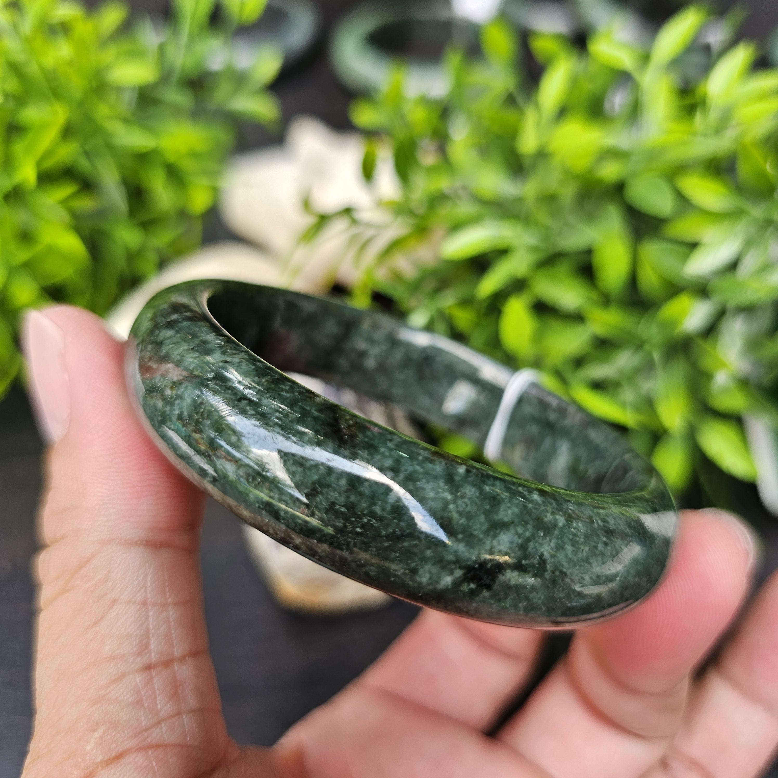 JB6804088 หยก พม่า แท้ Jade กำไลหยก 61.8 มม. (Jadeite bracelet) พม่า (Myanmar)