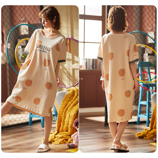 🔥พร้อมส่ง🔥ชุดนอนกระโปรง ชุดนอนน่ารัก เดรสคอตตอนนุ่มนิ่มมีน้ำหนัก ใส่ได้บ่อยค่ะ (CT105-4)