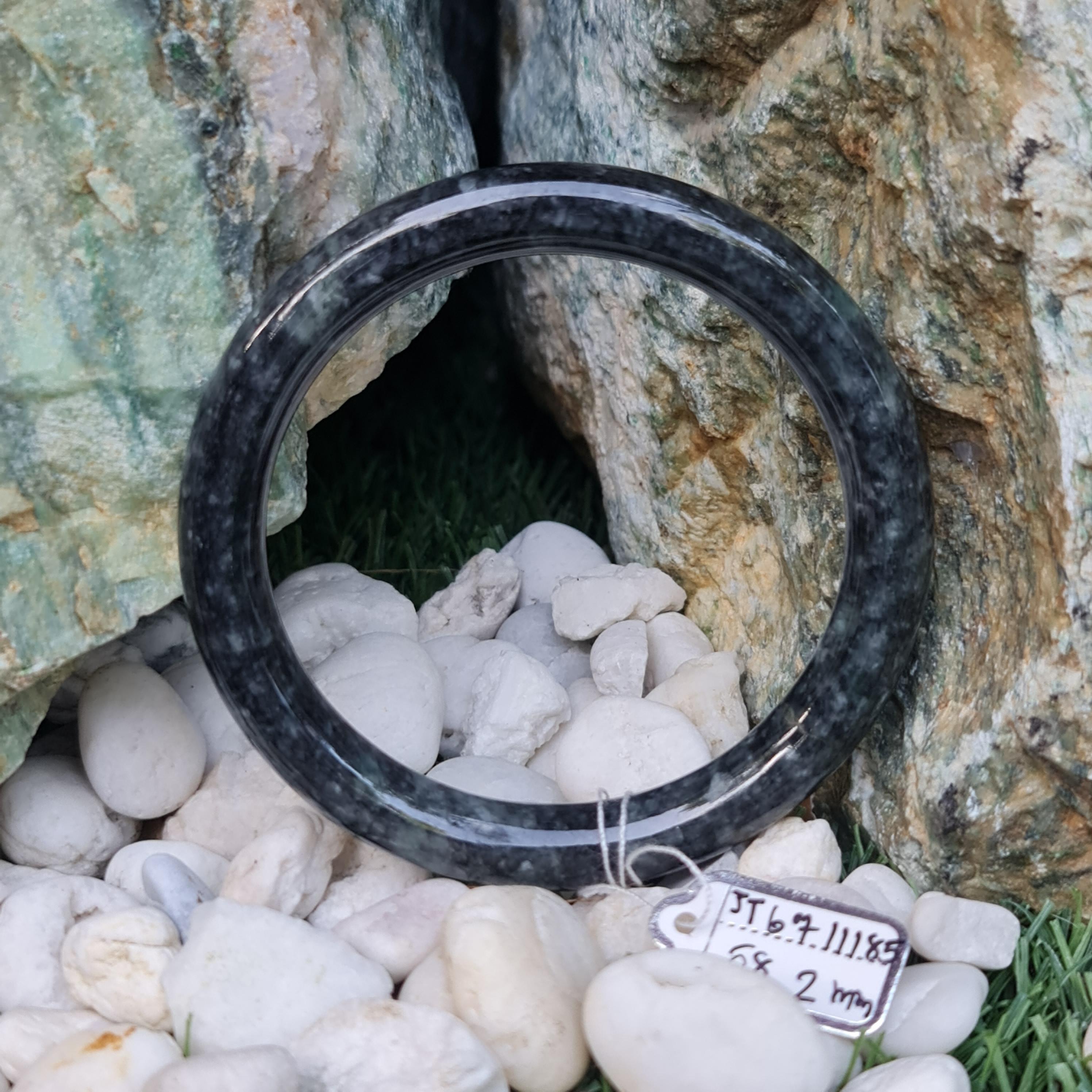 JT6711185 หยก พม่า แท้ Jade กำไลหยก 58.2 มม. (Jadeite bracelet) พม่า (Myanmar)