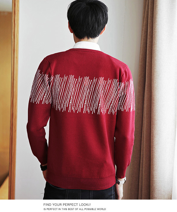 เสื้อสเวตเตอร์ไหมพรมนิตติ้งกันหนาว แฟชั่นผู้ชาย (10140MM)