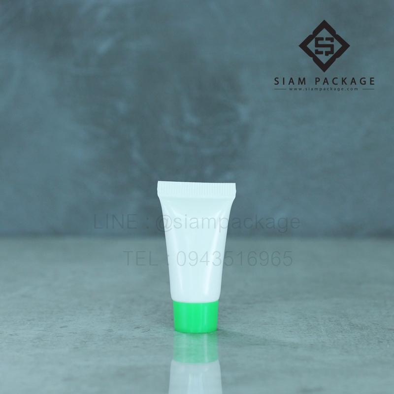 หลอดโฟม ฝาเกลียว ขนาด 5g. หลอดดำฝาสีเขียว