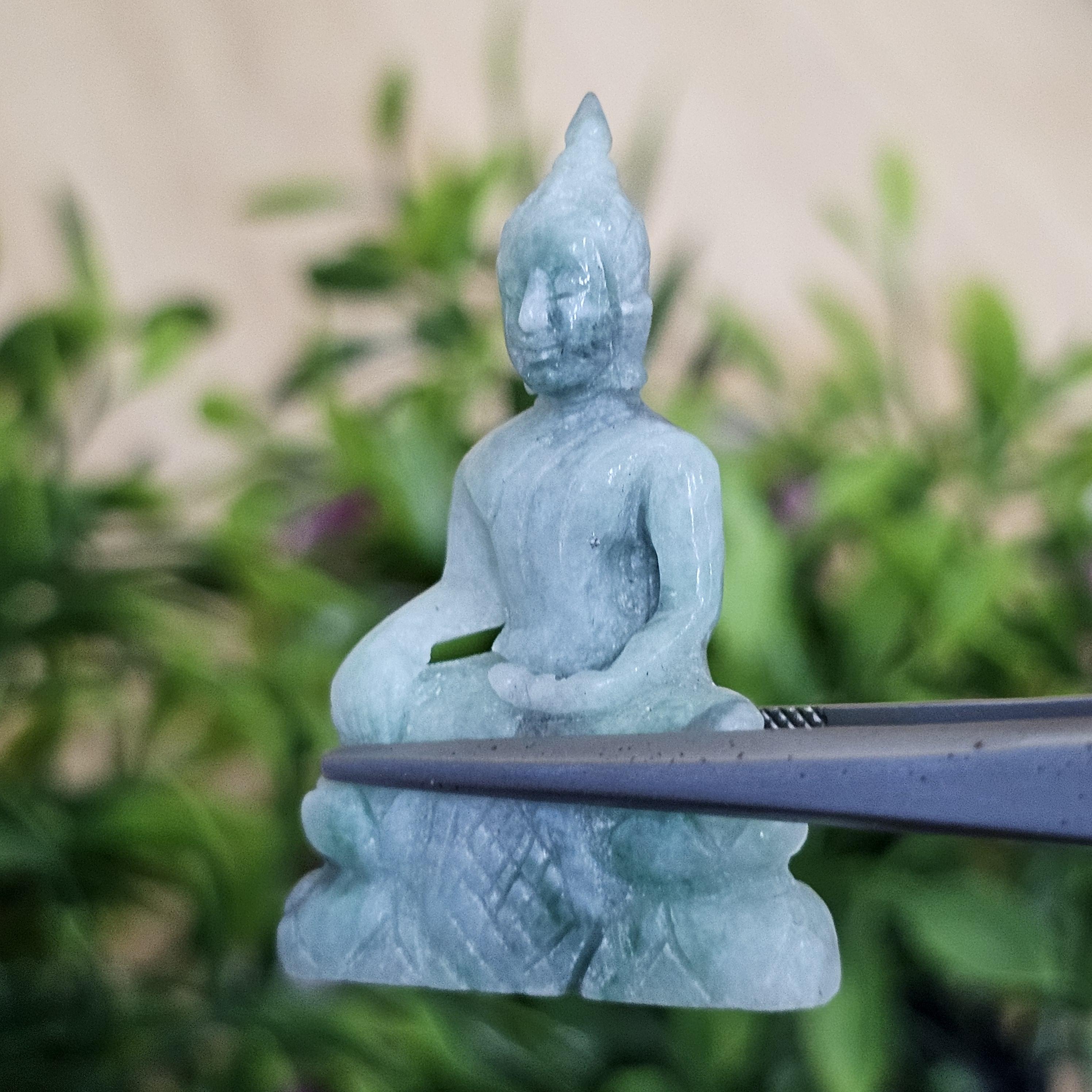 หยก แกะสลัก รูป พระ (Burmese jadeite) 49.37 กะรัต (cts.) หยก พม่า แท้