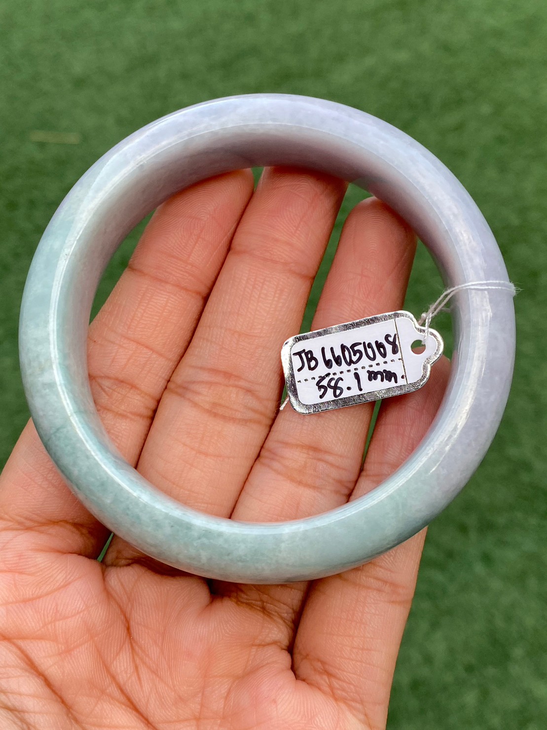 JB6605008 หยก พม่า แท้ Jade กำไลหยก (Jadeite bracelet) พม่า (Myanmar) 58.1 มม.