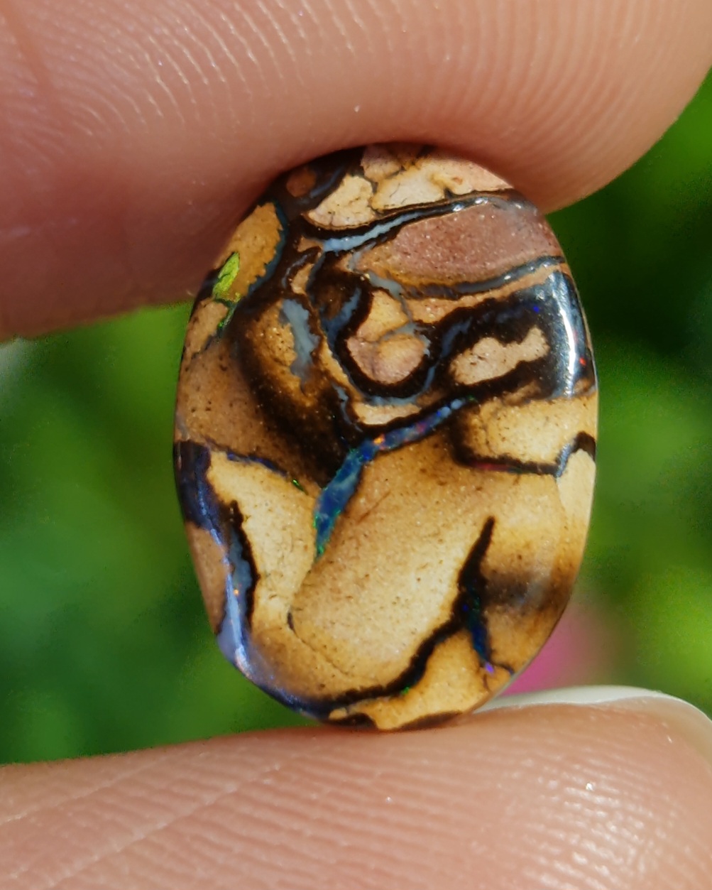 พลอย โบลเดอร์ โอปอล ออสเตรเลีย Australian Boulder Opal 3.28 กะรัต (Cts.) พลอยแท้ อัญมณีมงคลประจําวันเกิด เครื่องประดับพลอย