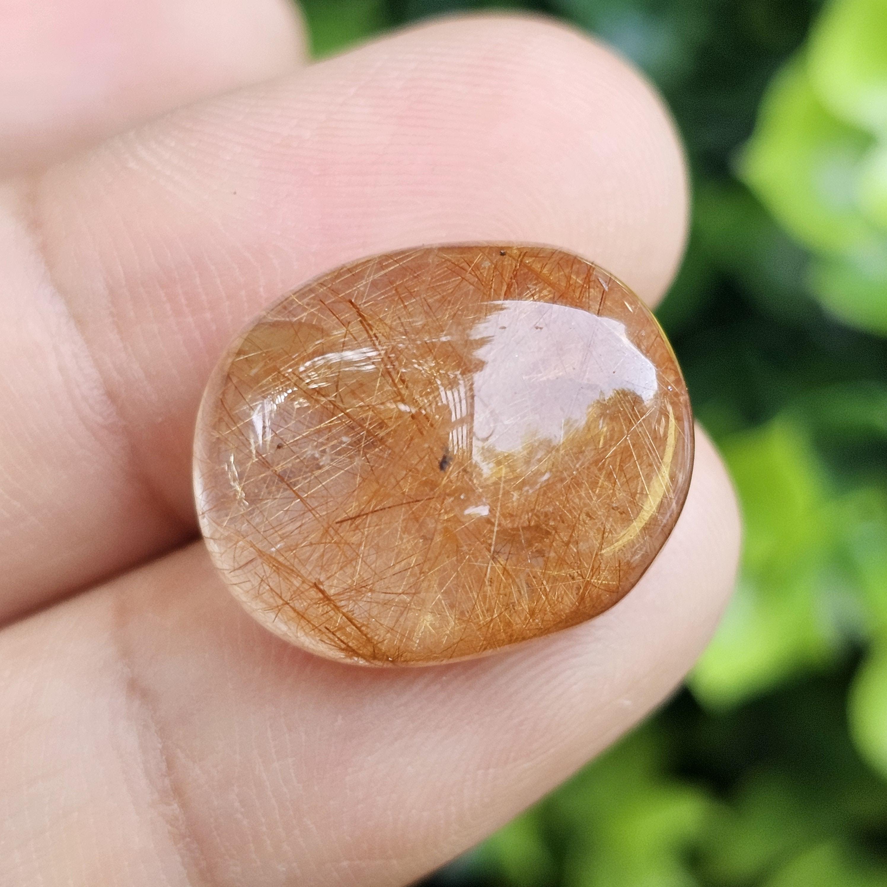 ไหมทอง ควอตซ์ Golden Rutilated Quartz 21.59 กะรัต Cts.พลอยแท้ อัญมณีมงคลประจําวันเกิด เครื่องประดับพลอย
