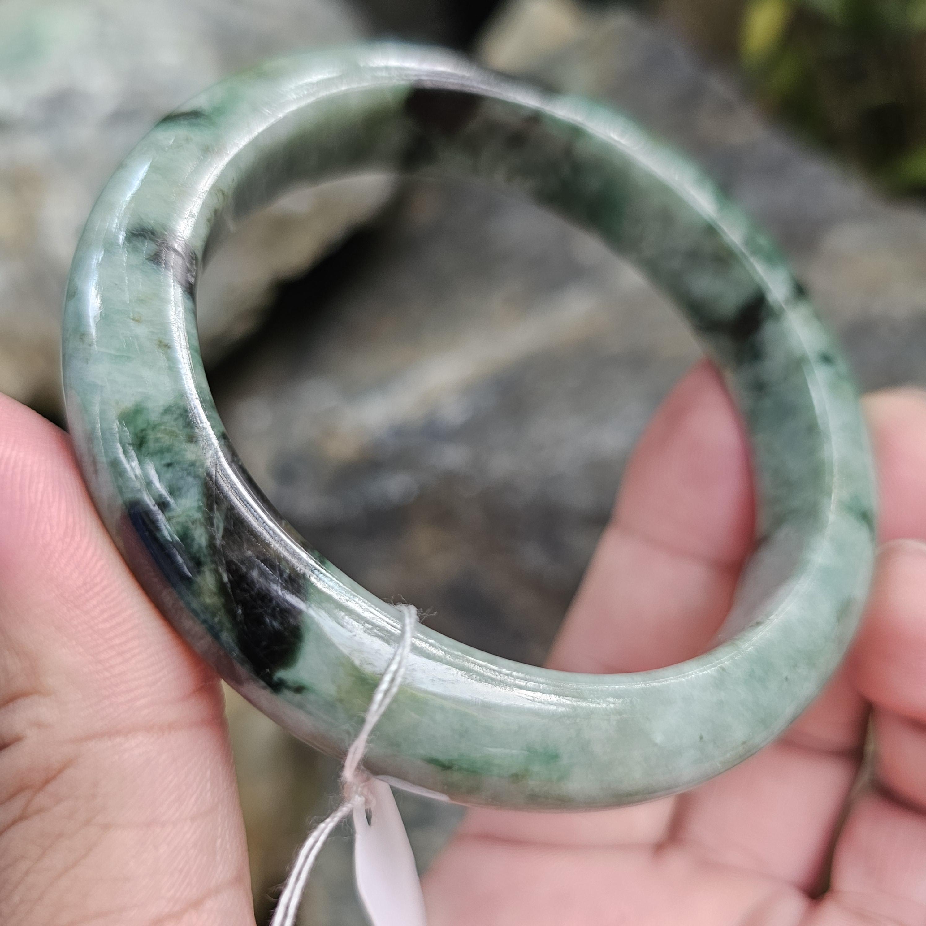 JB6804035 หยก พม่า แท้ Jade กำไลหยก 63.3 มม. (Jadeite bracelet) พม่า (Myanmar)