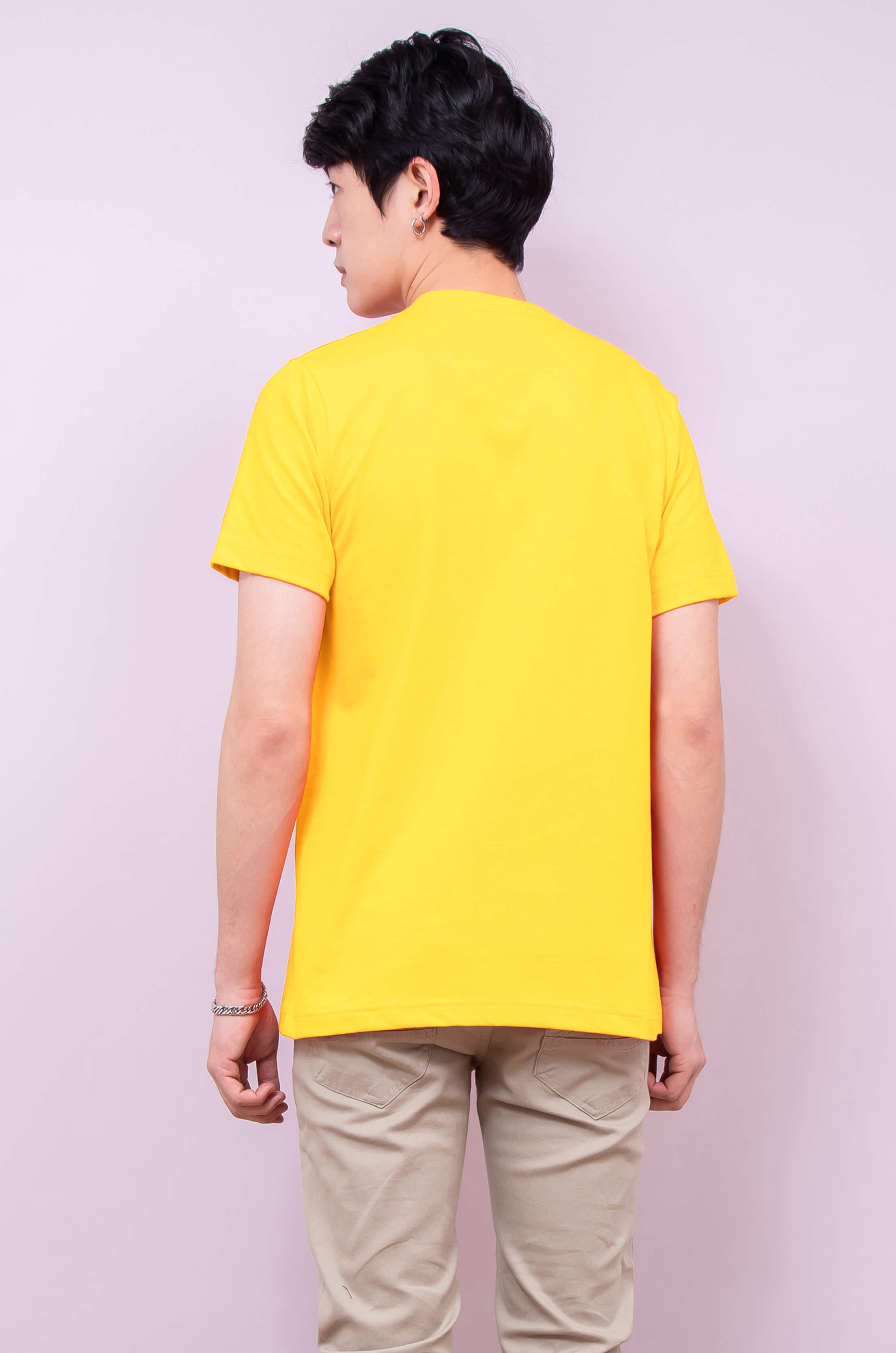 เสื้อยืด OV101 คอกลม ผ้าCotton100% 32 เนื้อนุ่ม ใส่สบาย สีเหลืองวันพ่อ