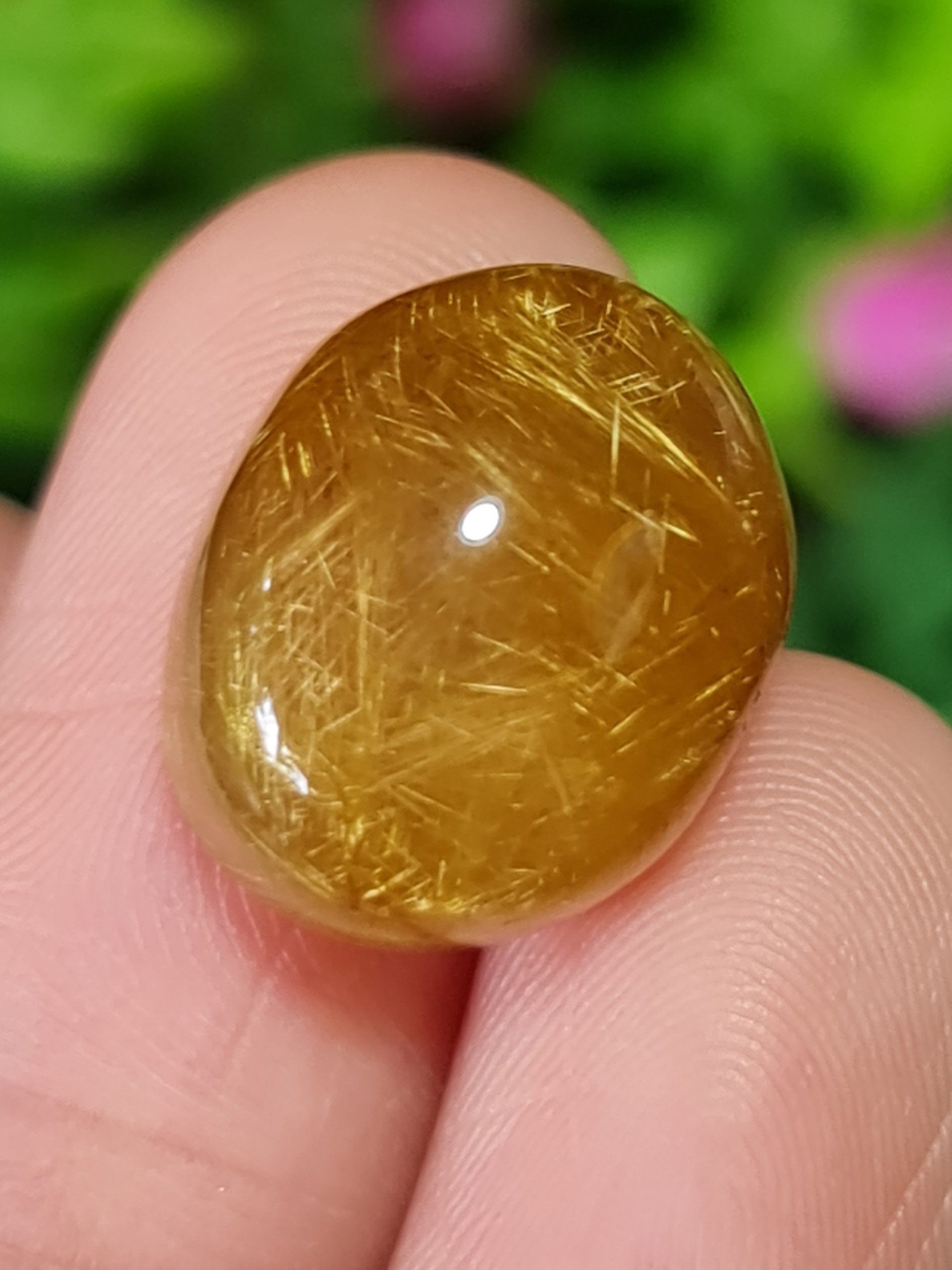 ไหมทอง ควอตซ์ Golden Rutilated Quartz 15.69 กะรัต Cts.พลอยแท้ อัญมณีมงคลประจําวันเกิด เครื่องประดับพลอย