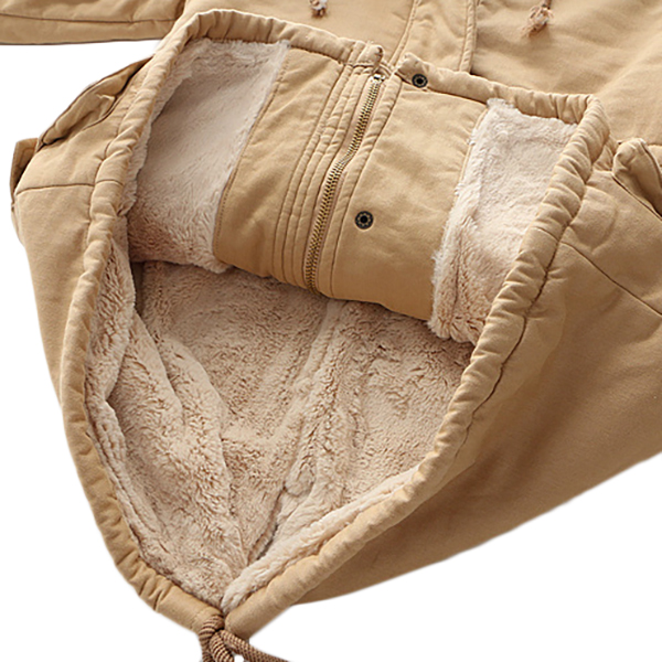 เสื้อโค้ทกันหนาววินเทจใส่ติดลบ มีฮู้ด ซับเฟอร์ขนนุ่มเต็มตัว (12203LM)