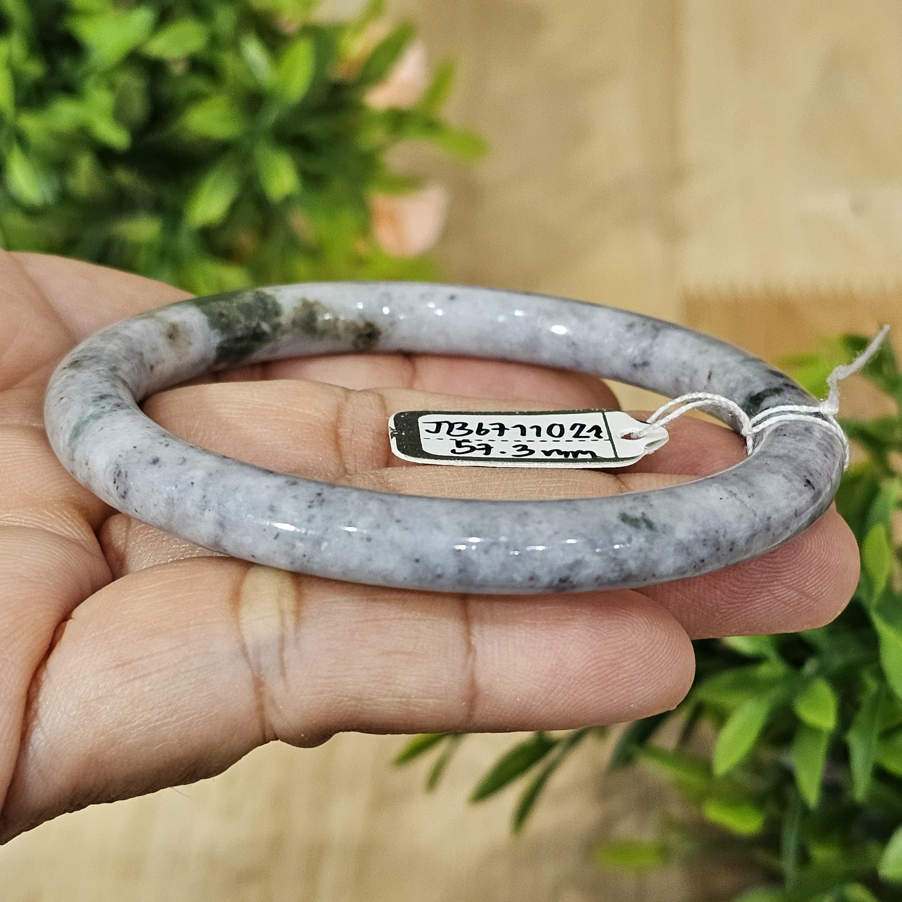 JB6711021 หยก พม่า แท้ Jade กำไลหยก 57.3 มม. (Jadeite bracelet) พม่า (Myanmar)