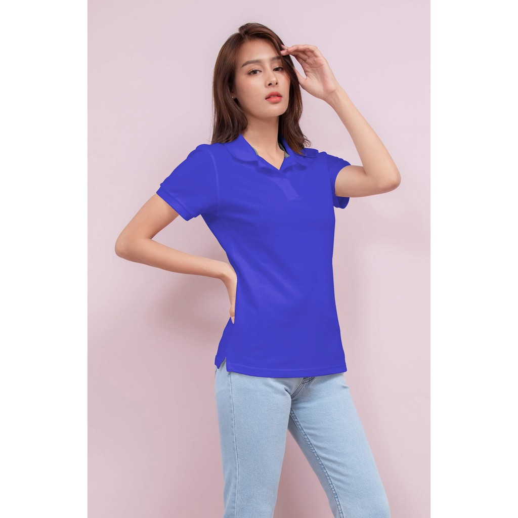 No Problem No Problem เสื้อโปโล หญิง สีน้ำเงินซัฟไฟร์ สีน้ำเงินซัฟไฟร์