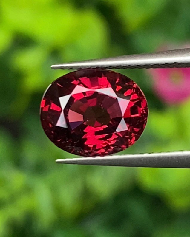 พลอย โรโดไลต์ กาเน็ท Rhodolite Garnet 2.61 กะรัต Cts.พลอยแท้ อัญมณีมงคลประจําวันเกิด เครื่องประดับพลอย