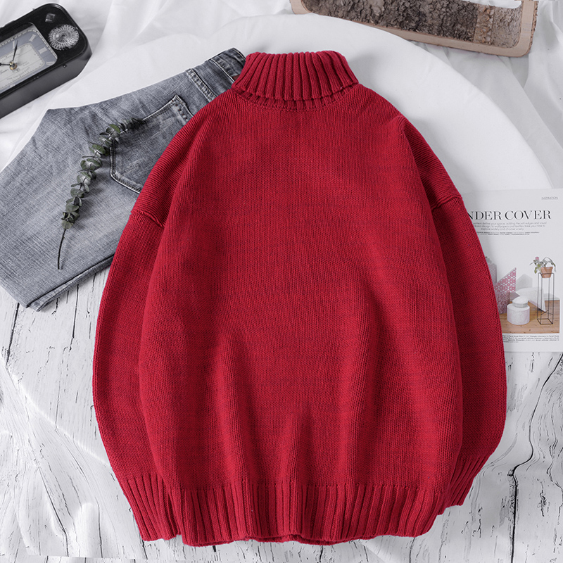 เสื้อสเวตเตอร์ไหมพรมคอเต่า สีพื้น แฟชั่นผู้ชาย (10295MM)