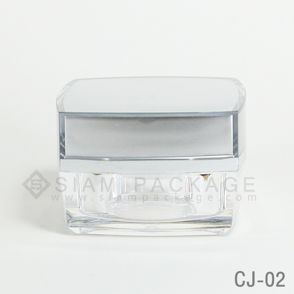 กระปุก อะคริลิค ชาแนลพรีเมี่ยม ถ้วยขาว รหัส CJ-02