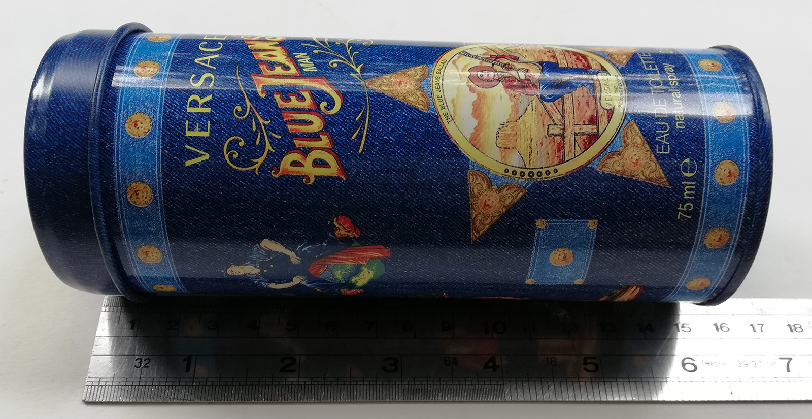 ของสะสม กล่องสังกะสี (กล่องโลหะ) กล่องน้ำหอม เวอซาเช่ บลูยีนส์แมน VERSACE BLUE JEANS MAN