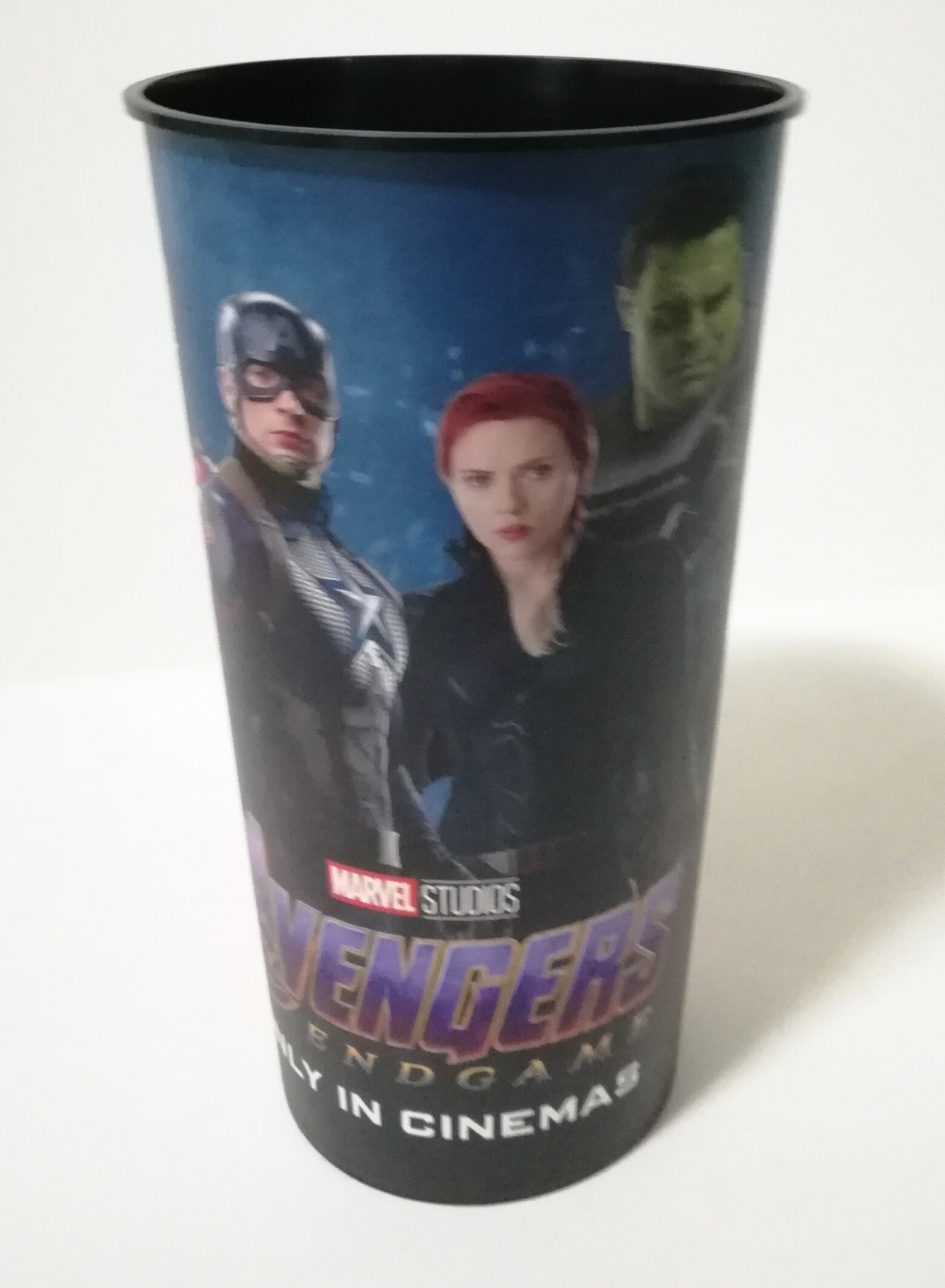 แก้วน้ำโรงหนัง ลาย มาร์เวล "Avenger End Game", Movie glass bottle, Marvel 'Avengers "End Game" printed on