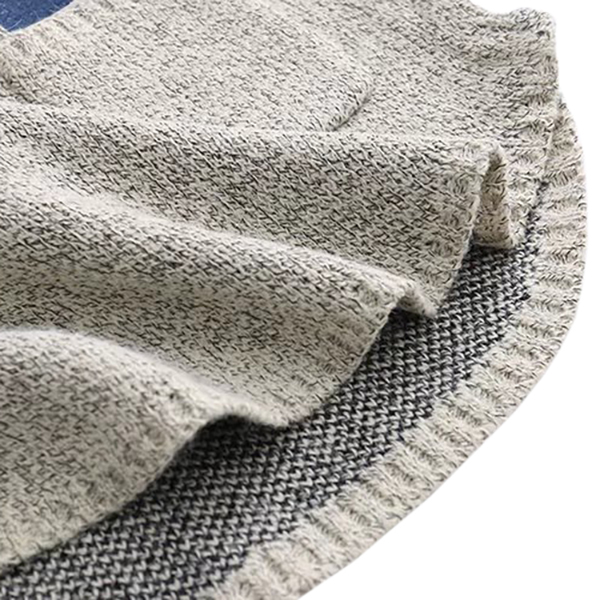 เสื้อไหมพรมวูลหนานุ่มตัวยาว แต่งกระเป๋าคู่ปักลายแมวน่ารัก (12348LM)