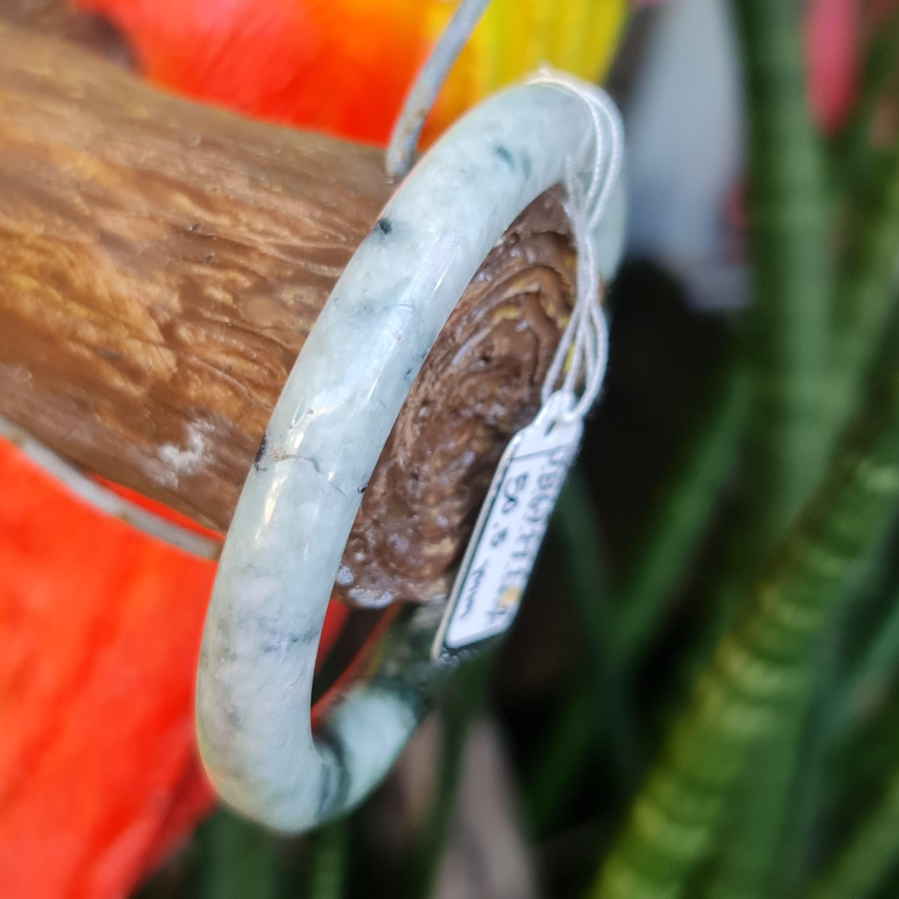 JB6711124 หยก พม่า แท้ Jade กำไลหยก 50.5 มม. (Jadeite bracelet) พม่า (Myanmar)