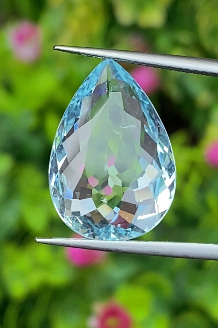 พลอย อความารีน Aquamarine 7.17 กะรัต (Cts.) พลอยแท้ อัญมณีมงคลประจําวันเกิด เครื่องประดับพลอย