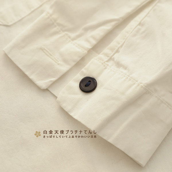 เสื้อเชิ้ตแฟชั่นญี่ปุ่น แขนยาว แต่งเนคไทปักลายแมว (12091LM)