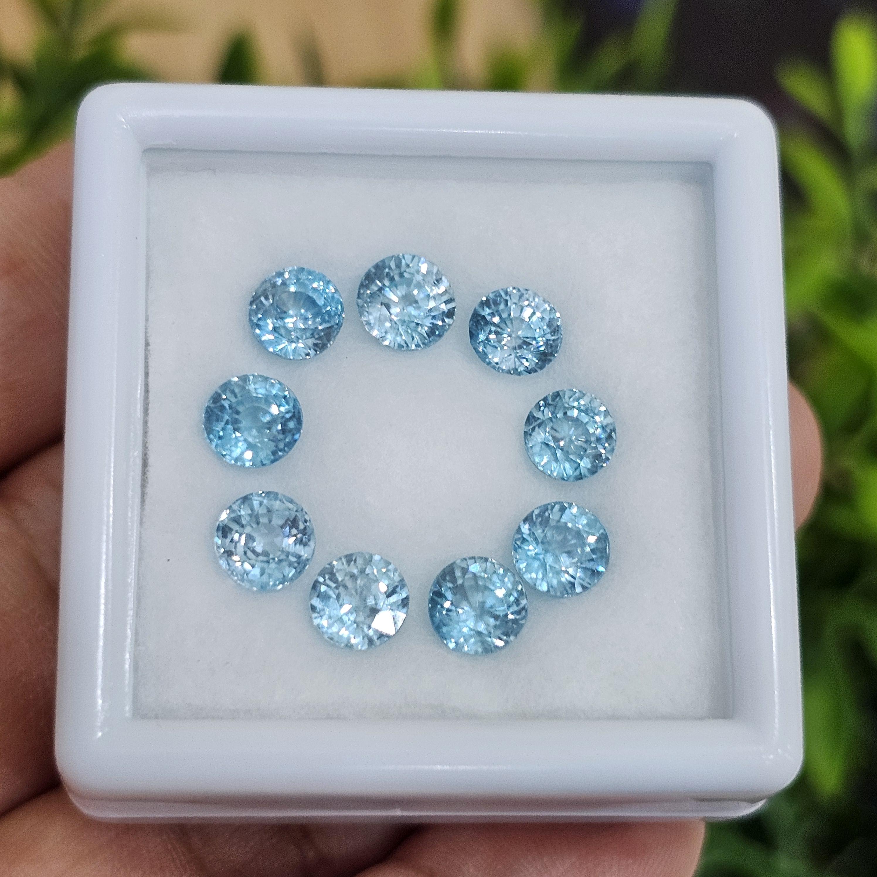 พลอย เพทาย Natural Zircon 10.62 กะรัต (Cts.) 9 เม็ด (2Pcs.) พลอยแท้อัญมณีมงคล ประจําวันเกิด เครื่องประดับพลอย