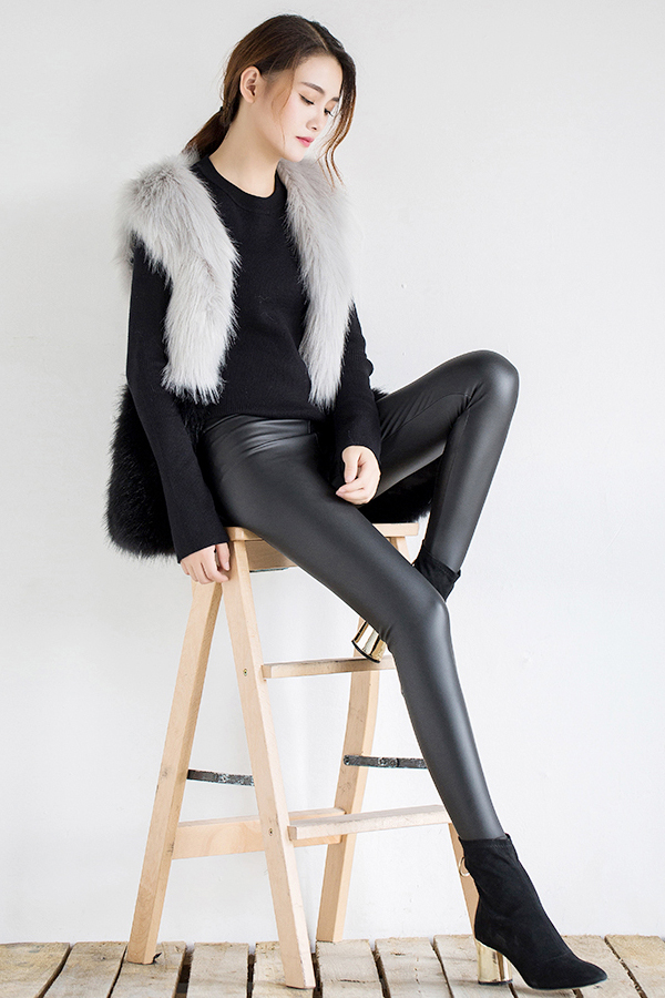 กางเกงหนังบุขนแคชเมียร์ กันหนาวติดลบลุยหิมะได้ (12324L)