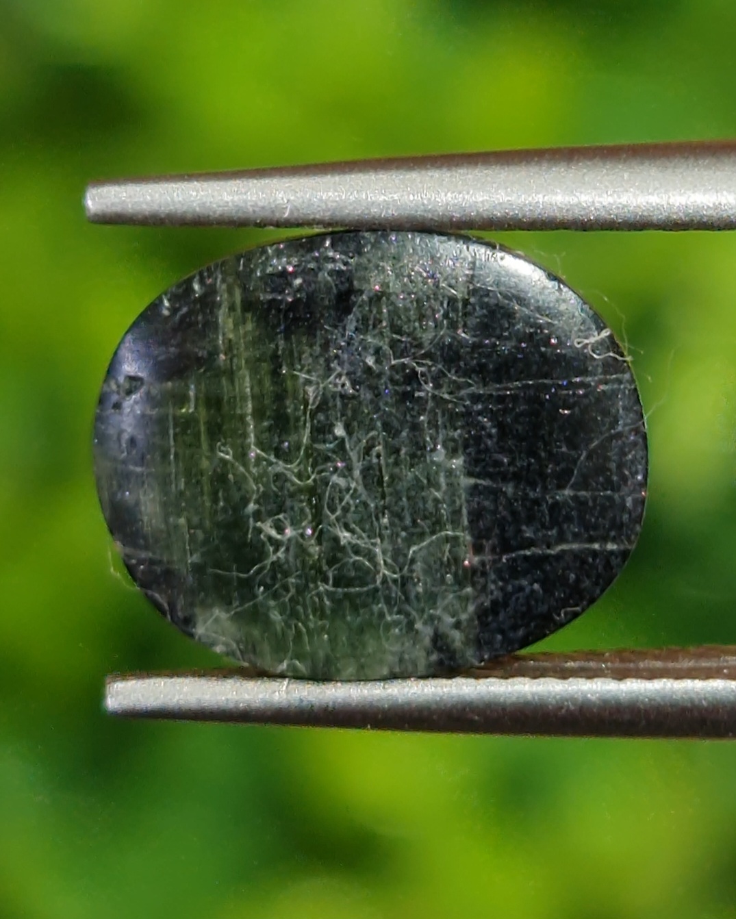 ตาแมว ทัวร์มาลีน Cat eye Tourmaline 4.59 กะรัต Cts. พลอยแท้ อัญมณีมงคลประจําวันเกิด เครื่องประดับพลอย