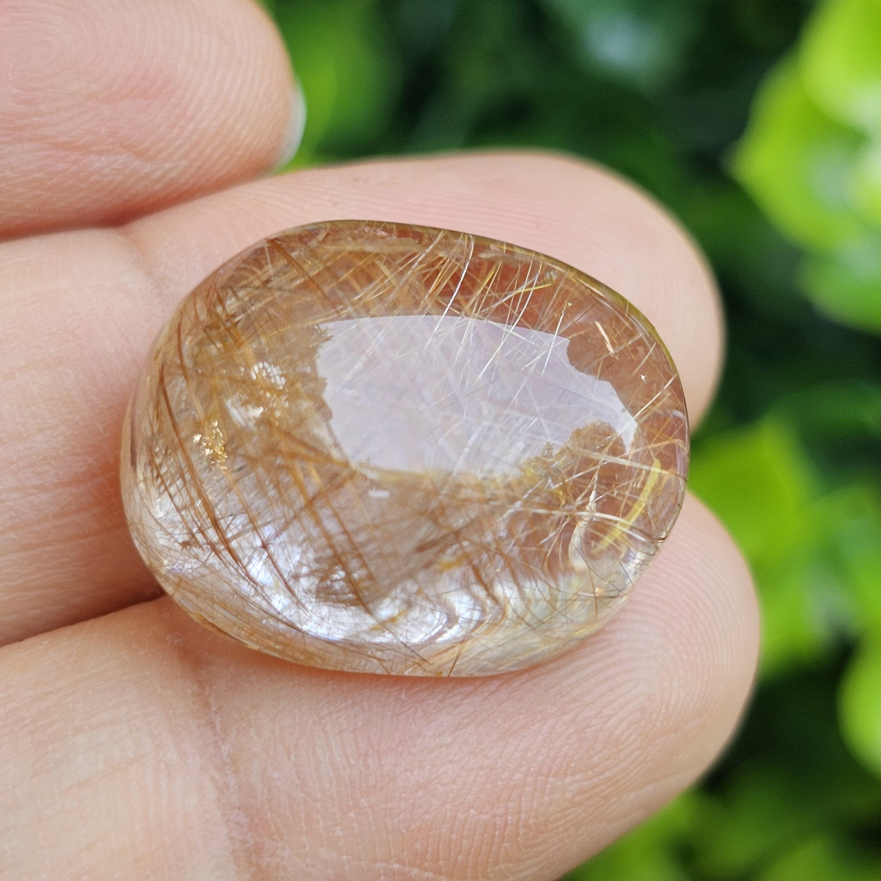 ไหมทอง ควอตซ์ Golden Rutilated Quartz 30.46 กะรัต Cts.พลอยแท้ อัญมณีมงคลประจําวันเกิด เครื่องประดับพลอย