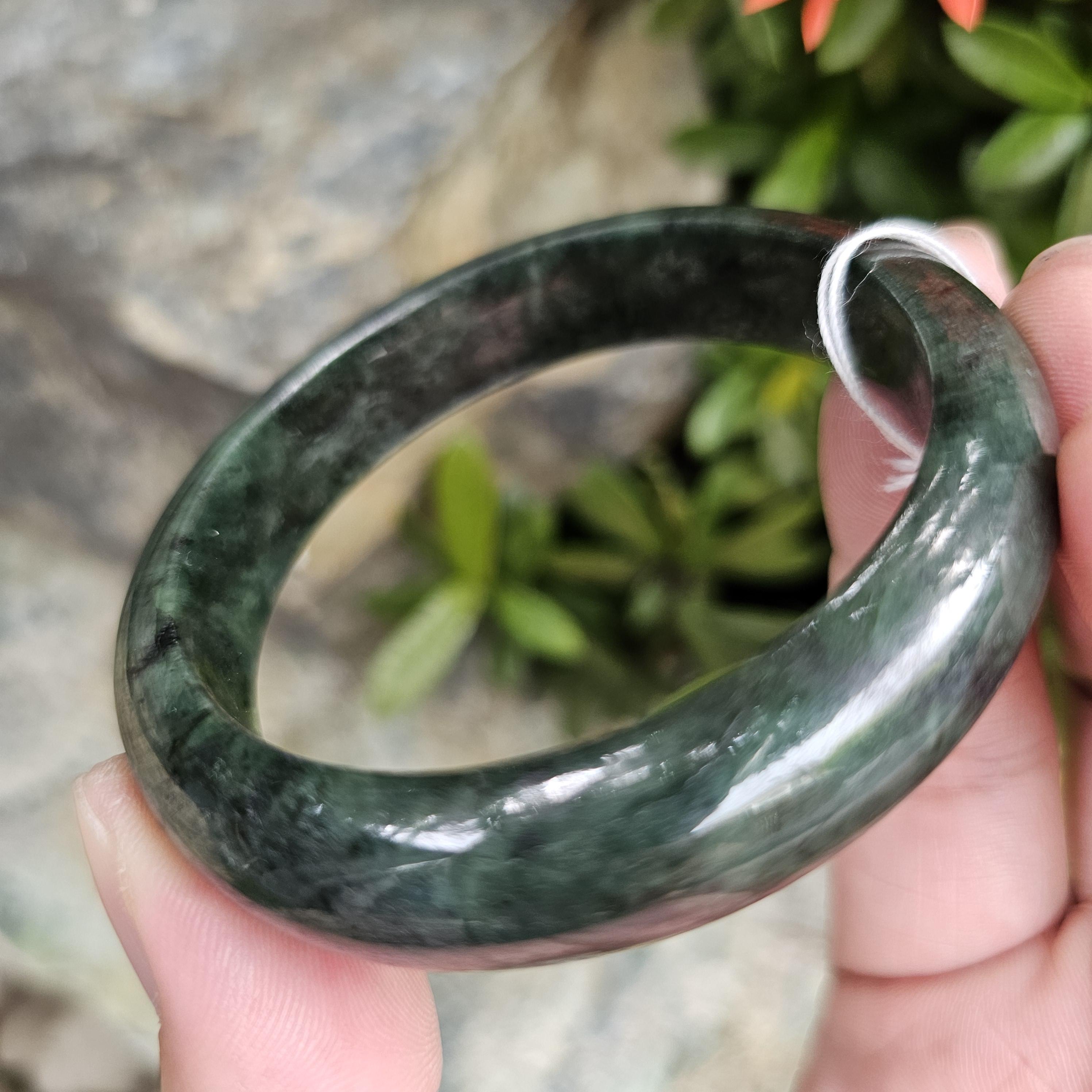 JB6804120 หยก พม่า แท้ Jade กำไลหยก 56.8 มม. (Jadeite bracelet) พม่า (Myanmar)