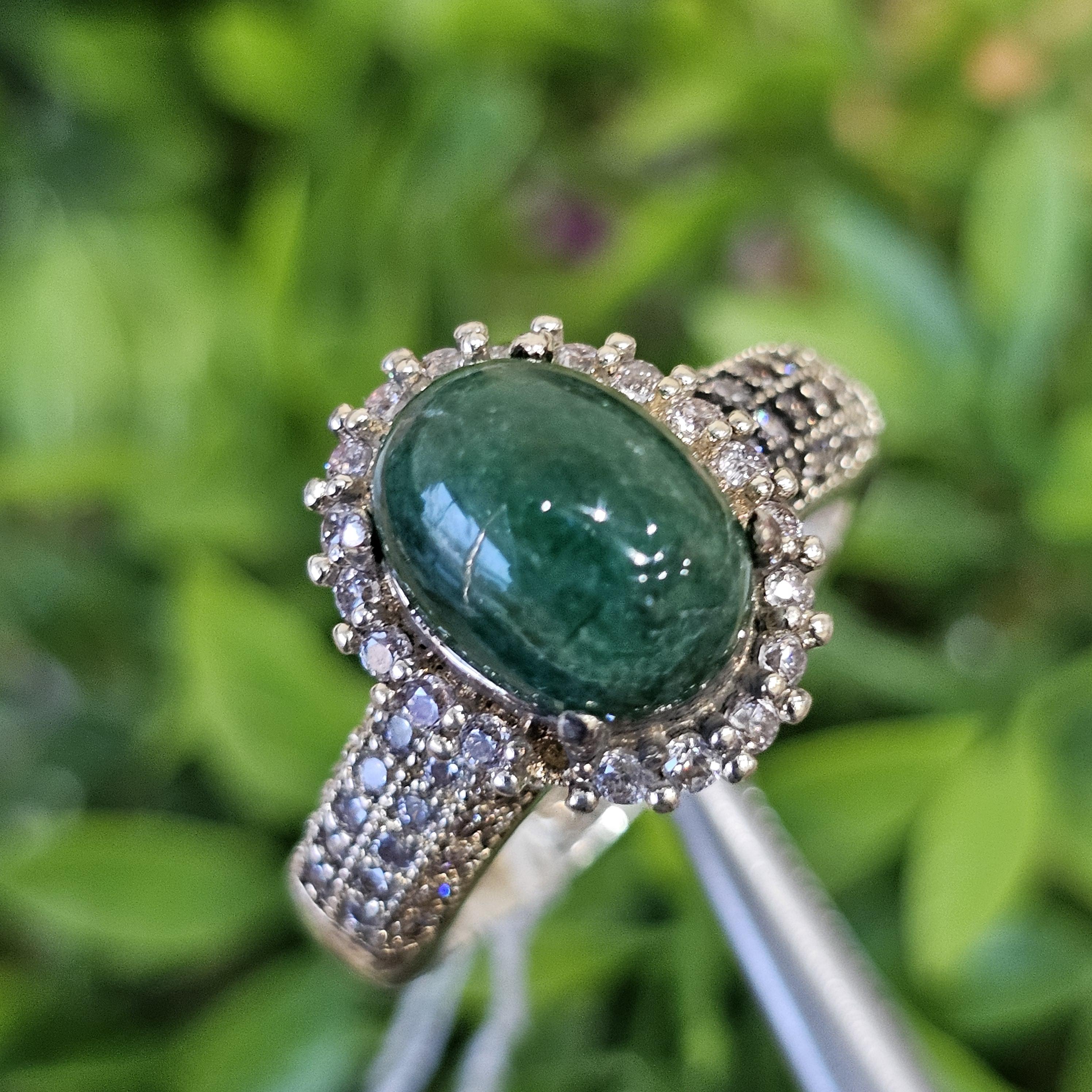 หยก พม่า แท้ Jade แหวนหยก (jadeite Ring) Size 60 ดิบ ไม่ผ่านการปรับปรุง (Type A) พม่า (Myanmar)