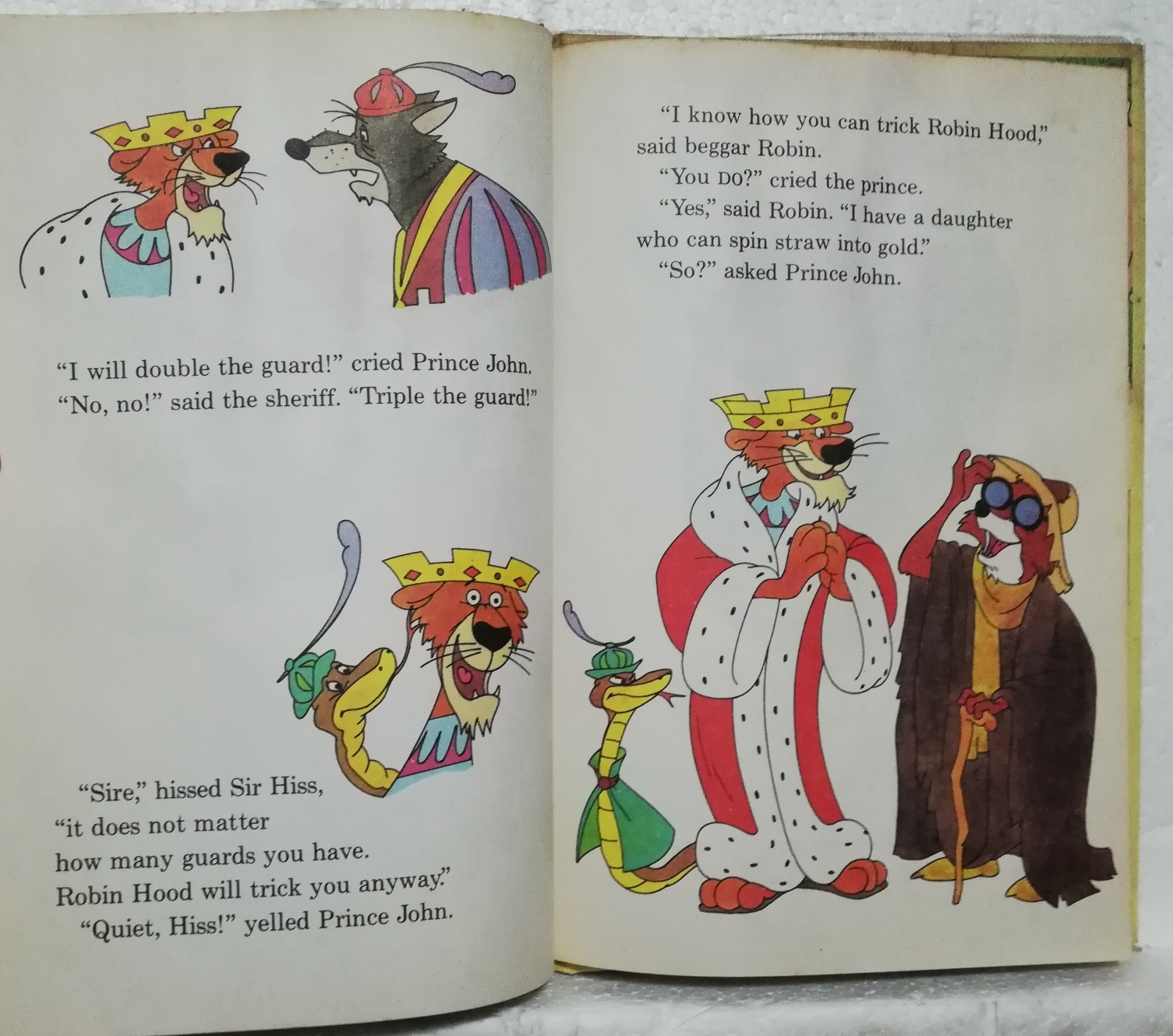 หนังสือนิทานวอลท์ดิสนีย์เก่า ปี 1979 ปกแข็ง ห่อปกพลาสติก มีตำหนิ โปรดตรวจสอบทุกภาพ, โรบินฮู้ด Robin Hood spins gold