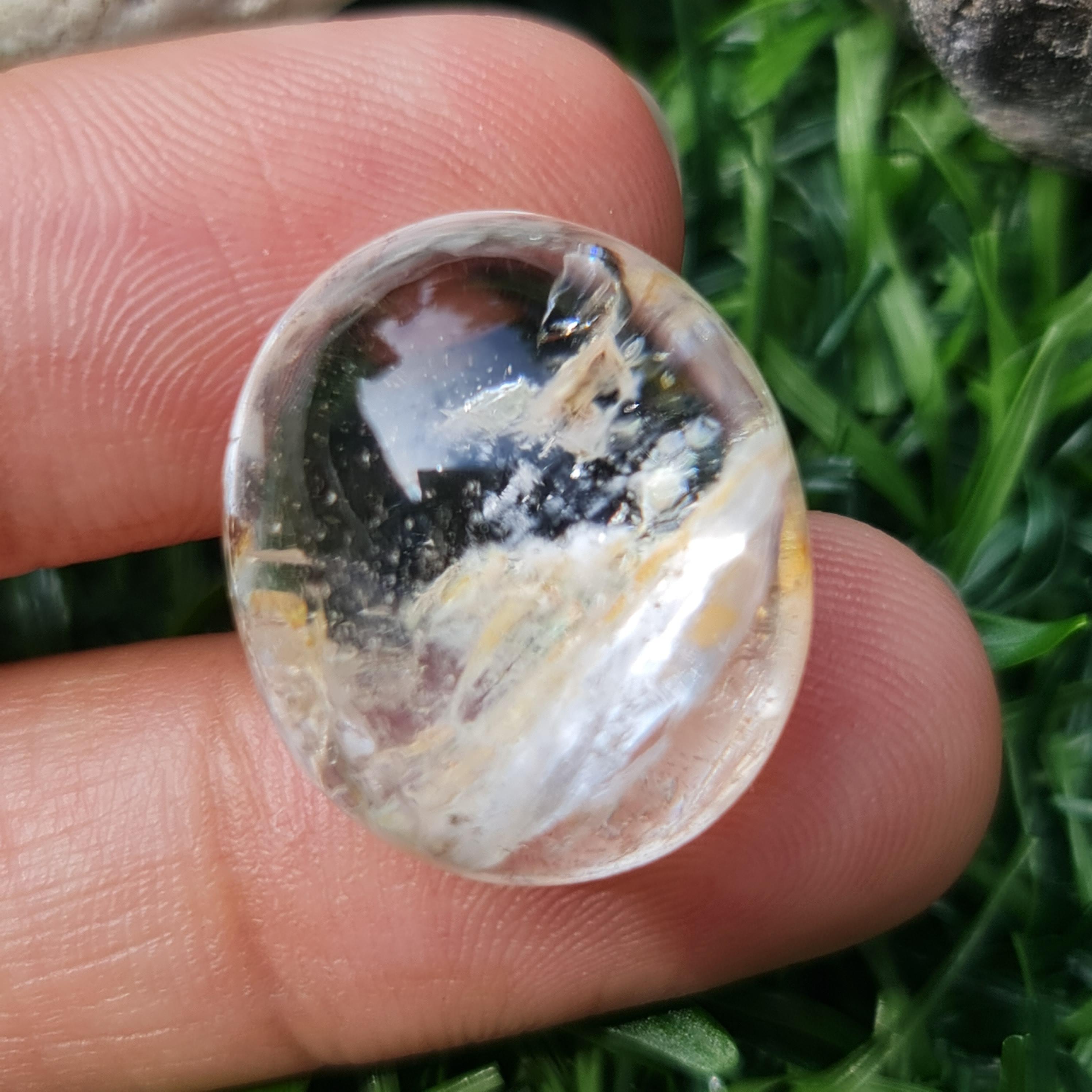 โป่งข่าม ควอตซ์ Rutilated Quartz 29.57 กะรัต Cts. พลอยแท้ อัญมณีมงคลประจําวันเกิด เครื่องประดับพลอย