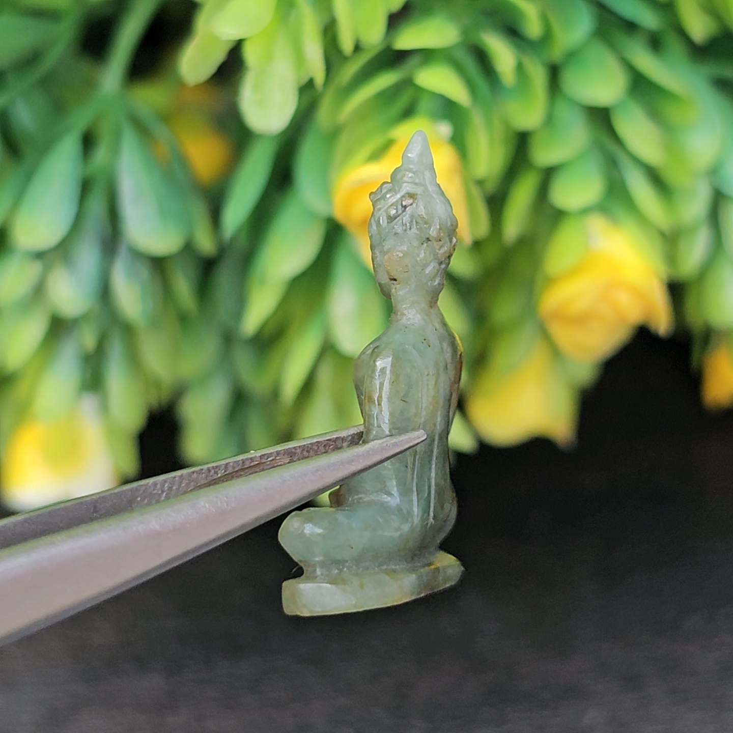 หยก แกะสลัก รูป พระ (Burmese jadeite) 17.77 กะรัต (cts.) หยก พม่า แท้