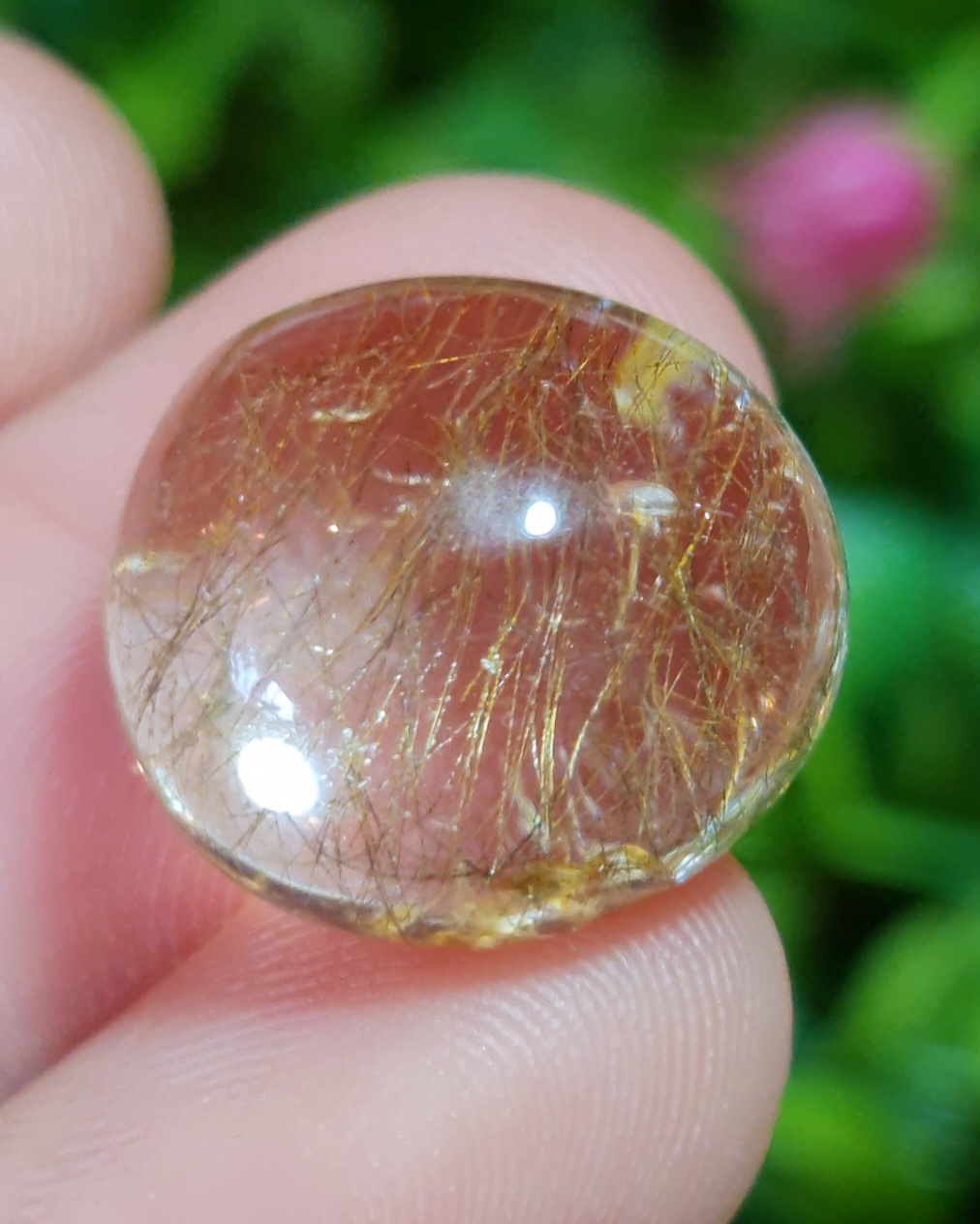 ไหมทอง ควอตซ์ Golden Rutilated Quartz 18.77 กะรัต Cts.พลอยแท้ อัญมณีมงคลประจําวันเกิด เครื่องประดับพลอย