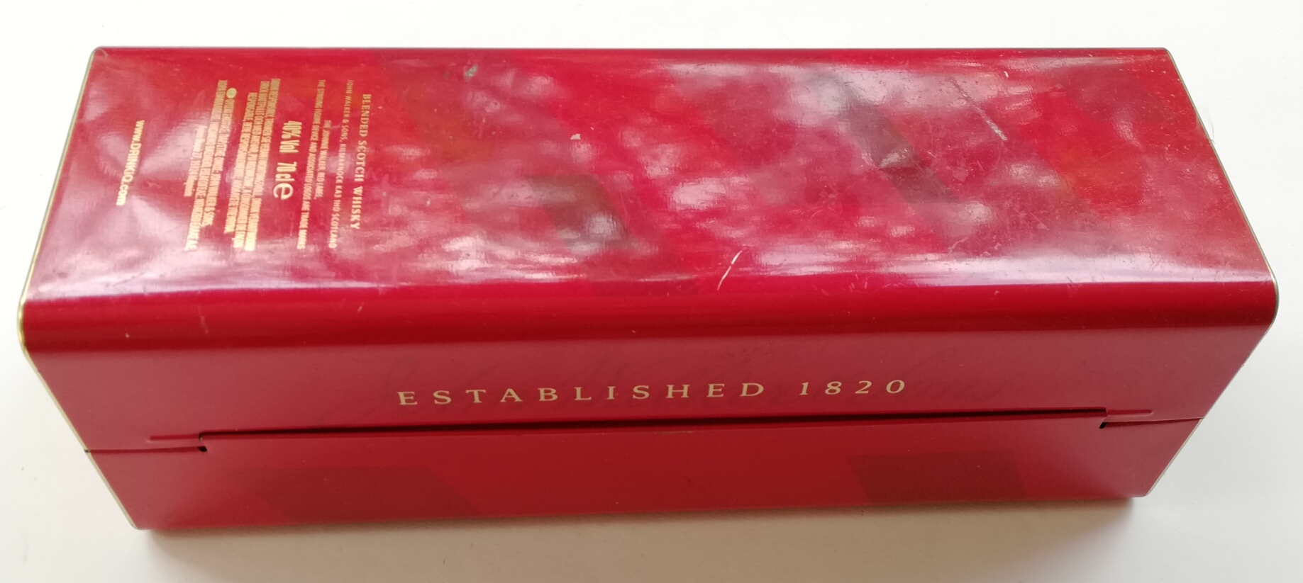 ของสะสม กล่องสังกะสี (กล่องโลหะ) กล่องเหล้า เรด เลเบิ้ล สีแดง Johnie Walker Red Lable