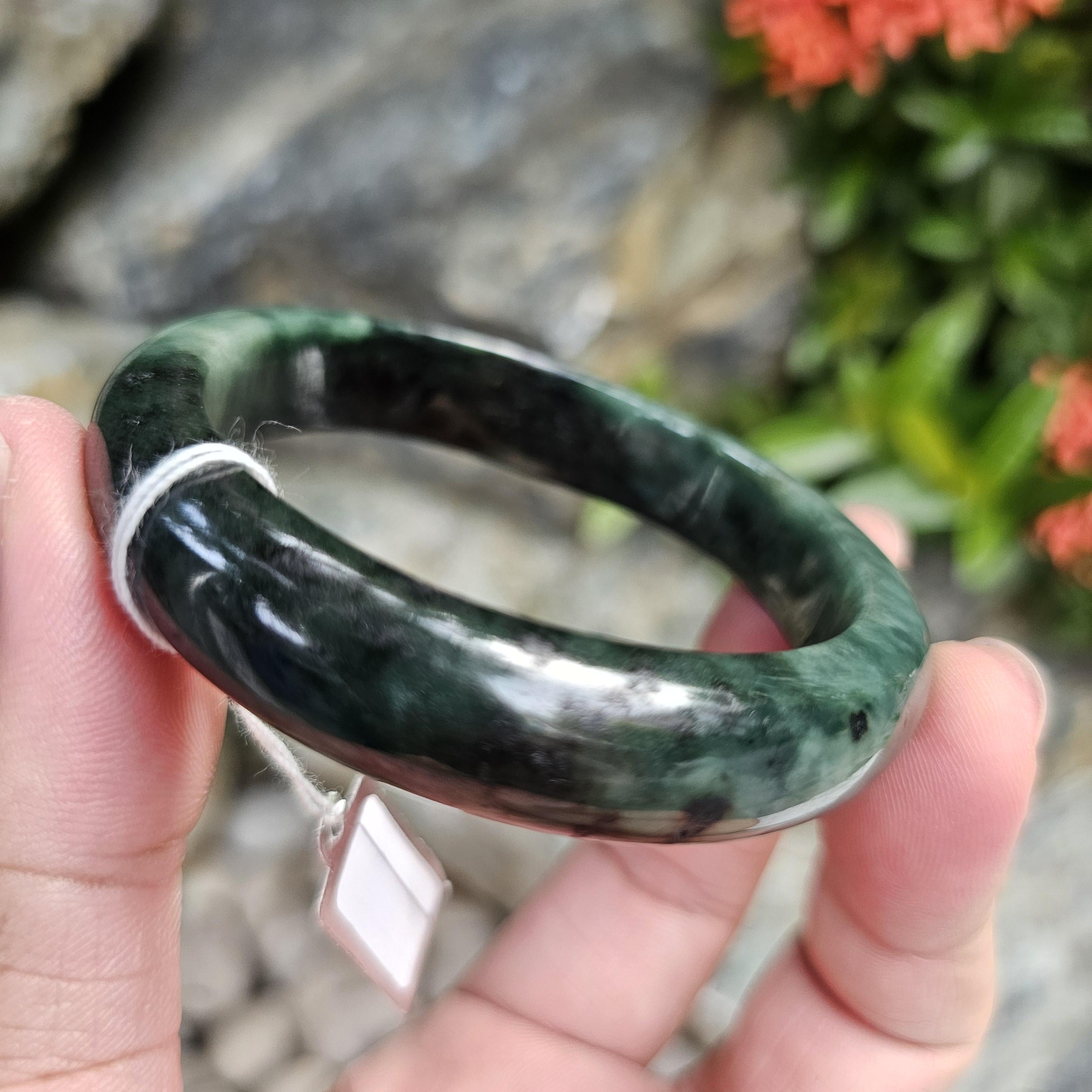 JB6804085 หยก พม่า แท้ Jade กำไลหยก 56.7 มม. (Jadeite bracelet) พม่า (Myanmar)