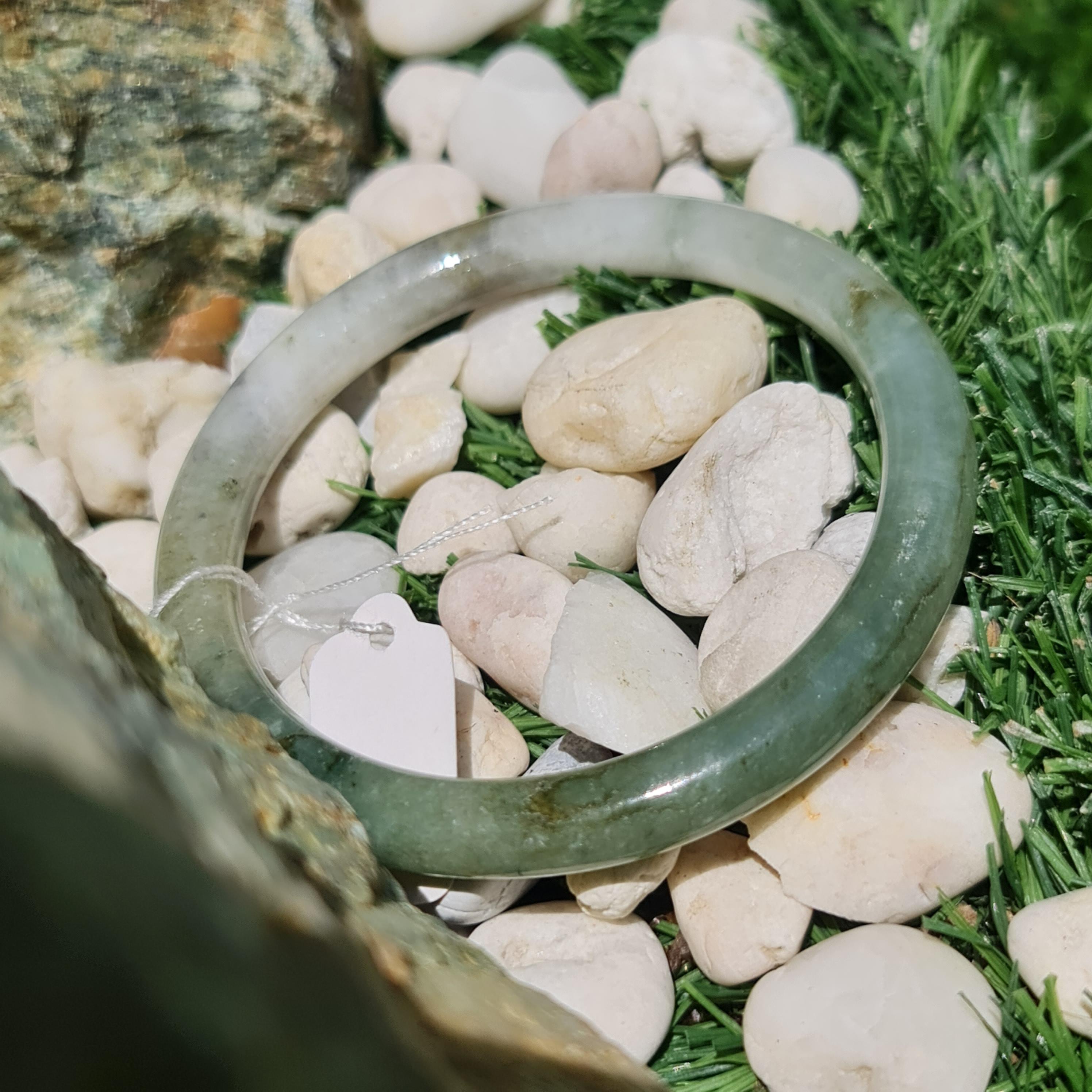 JB6711176 หยก พม่า แท้ Jade กำไลหยก 61.1 มม. (Jadeite bracelet) พม่า (Myanmar)